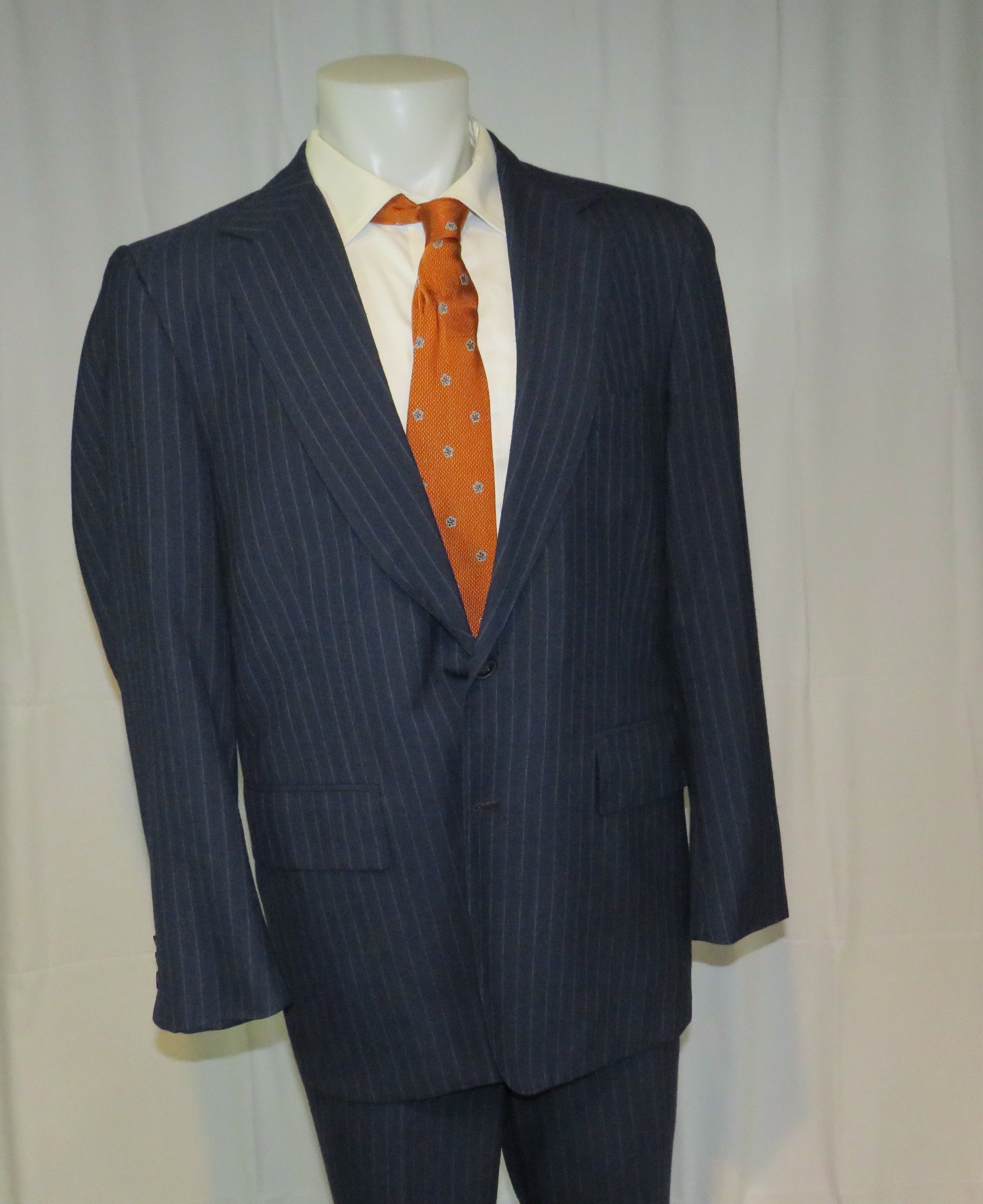 Other Emilio Dormuiel Vintage Blue Striped Two Button Suit 40R Size 40R - 8 Thumbnail