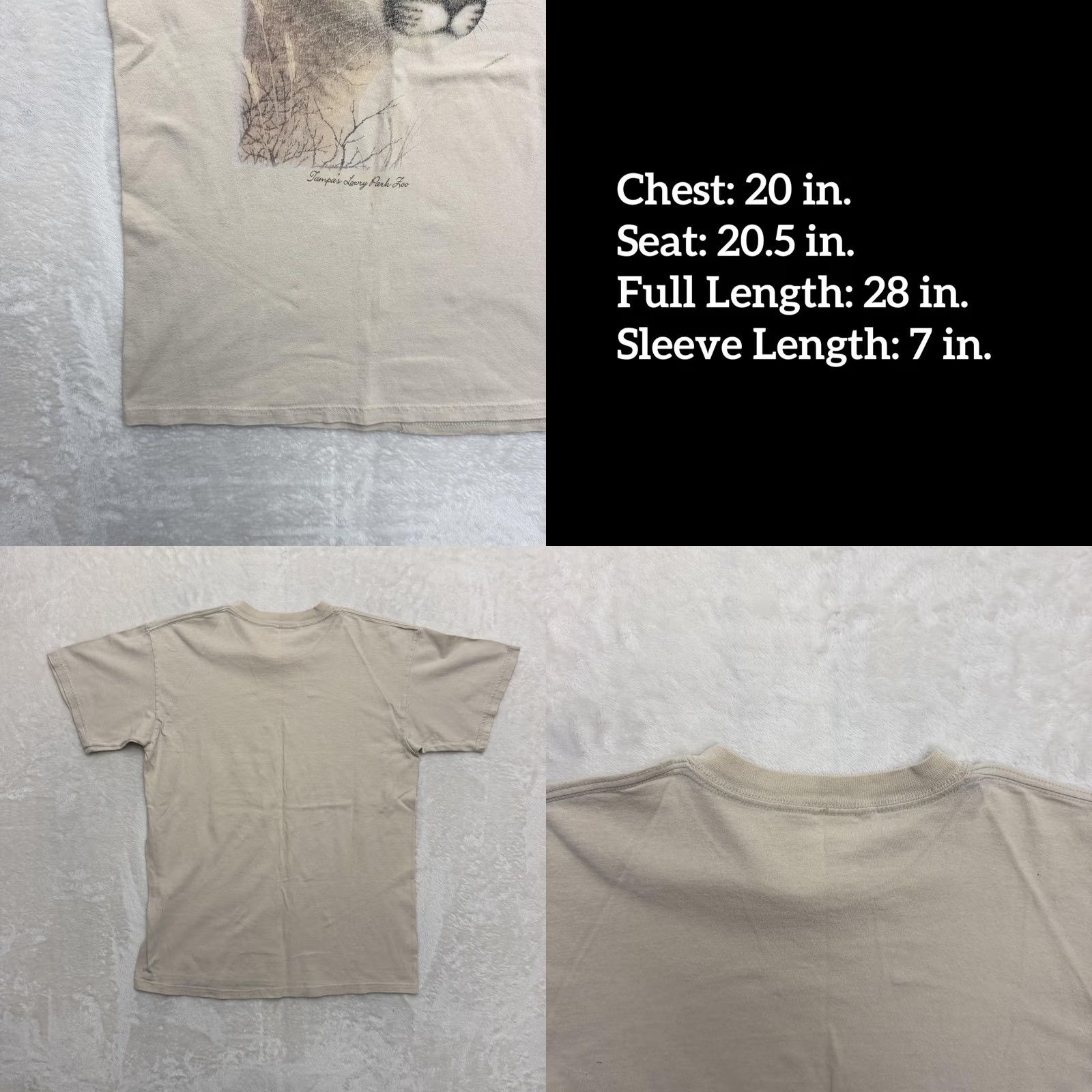 Gildan Tampa's Lowry Park Zoo Gildan Shirt Mens Medium Beige Cougar Graphic Tee Size US M / EU 48-50 / 2 - 8 Thumbnail