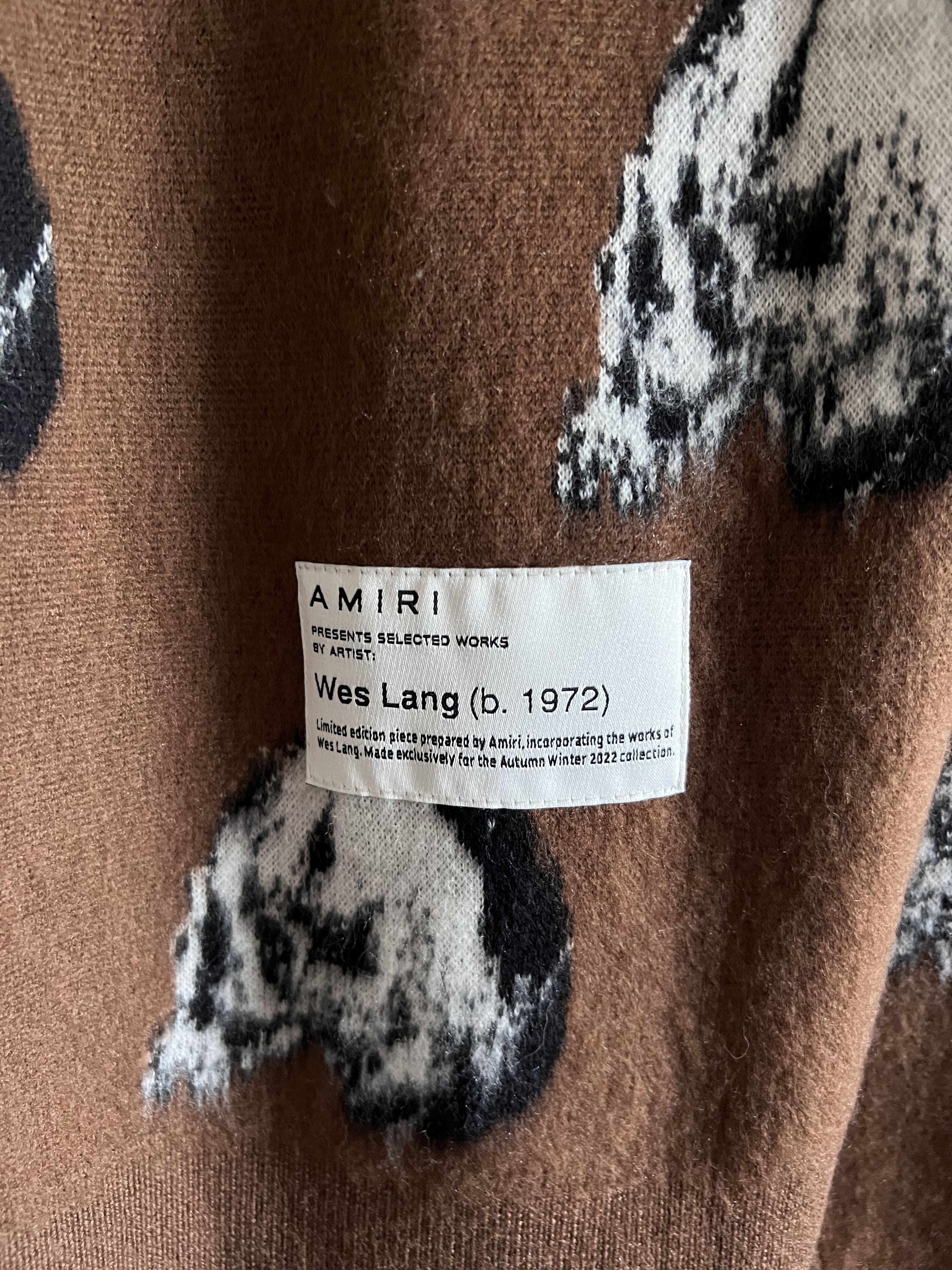 Amiri × Wes Lang Amiri Wes Lang Repeat Skull Cardigan in Brown Size US L / EU 52-54 / 3 - 8 Thumbnail