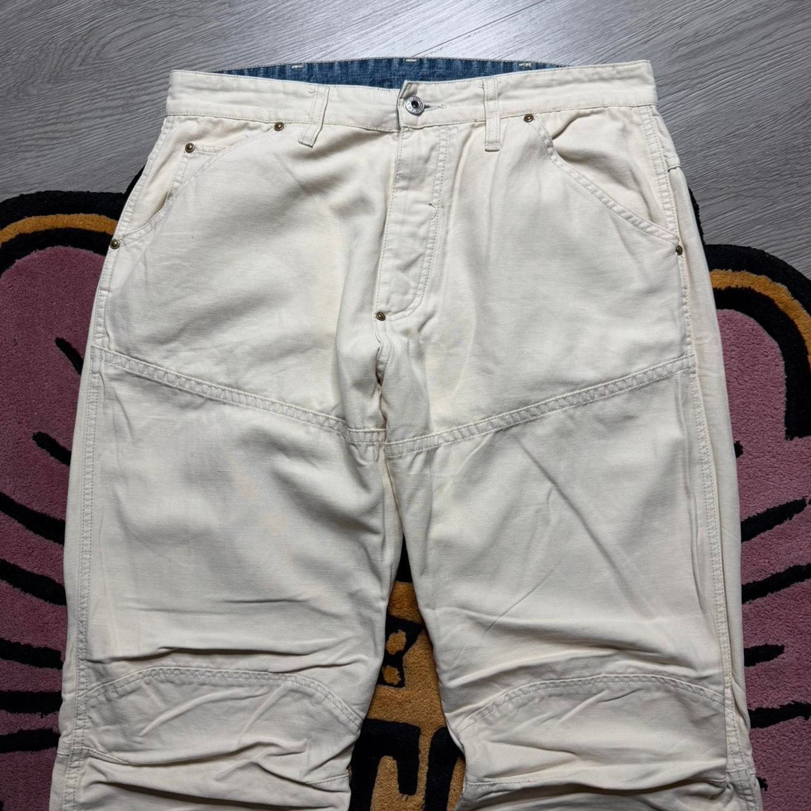G-Star G-Star Raw Elwood Loose Fit Pants Size 34x34 White Cream Size US 34 / EU 50 - 2 Thumbnail