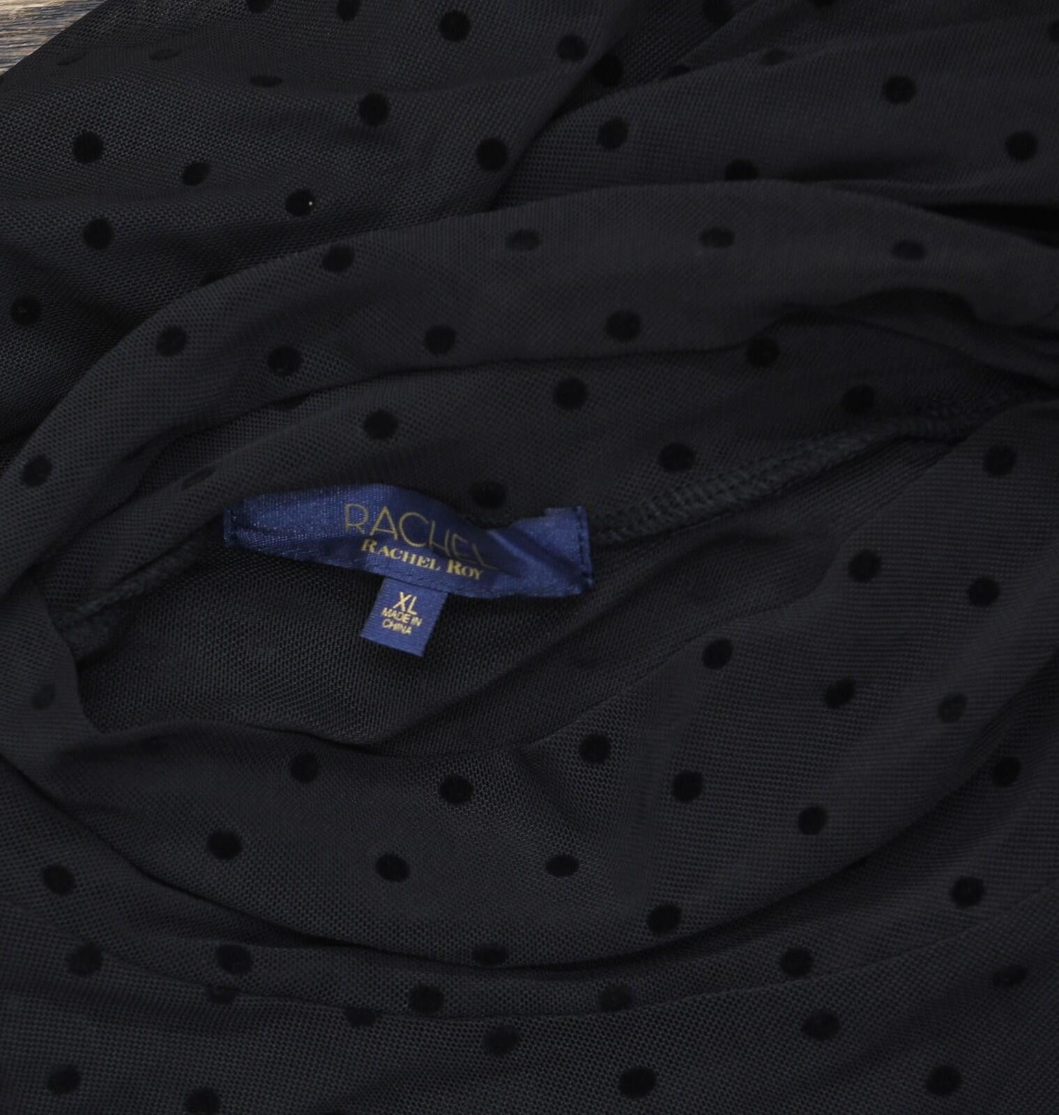 Other Rachel By Rachel Roy Dotted-mesh Mock-neck Dress Black Xl Size XL / US 12-14 / IT 48-50 - 4 Thumbnail