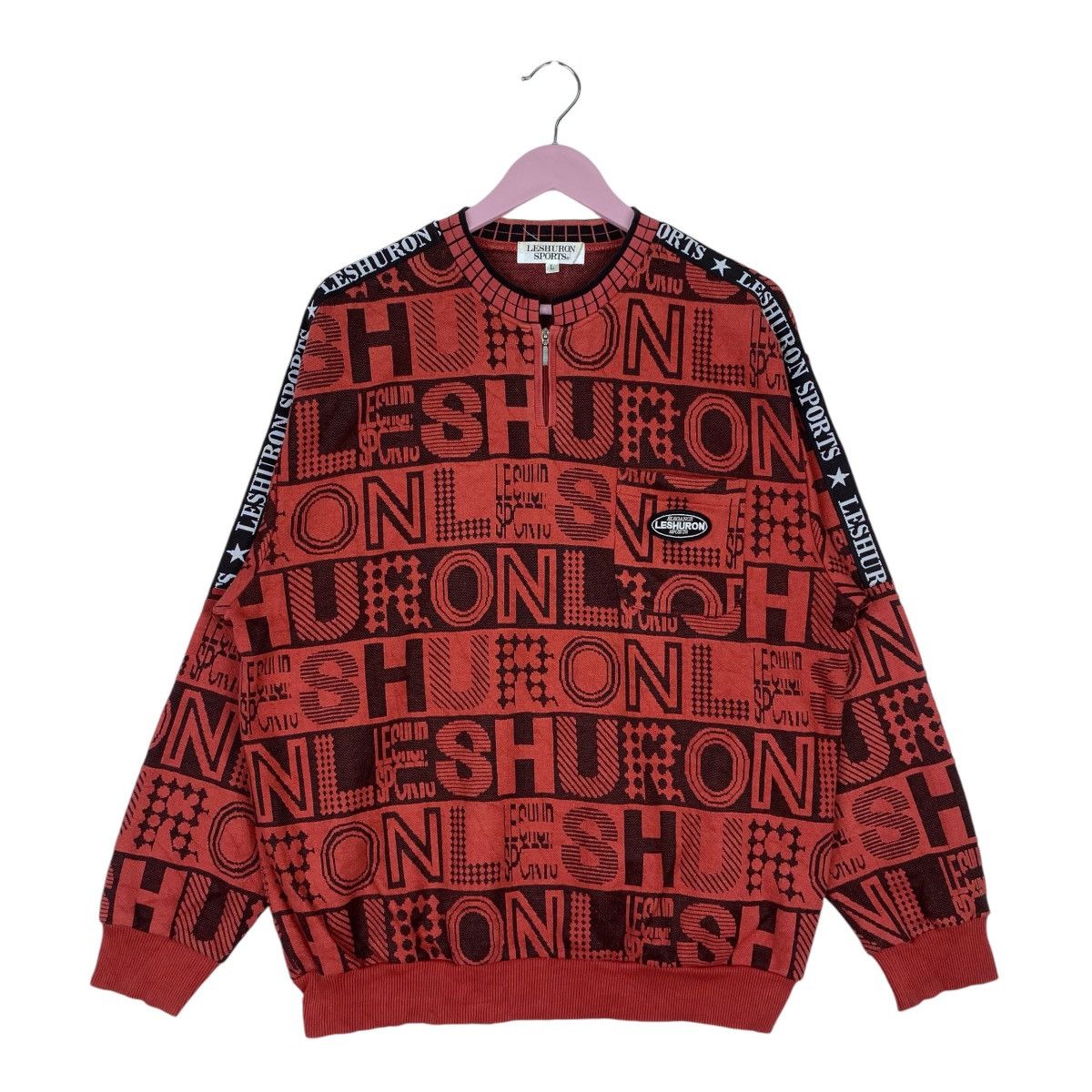 Designer × Vintage Leshuron Full Print Sweatshirt Quater Zip Pullover Jumper Size US L / EU 52-54 / 3 - 1 Thumbnail