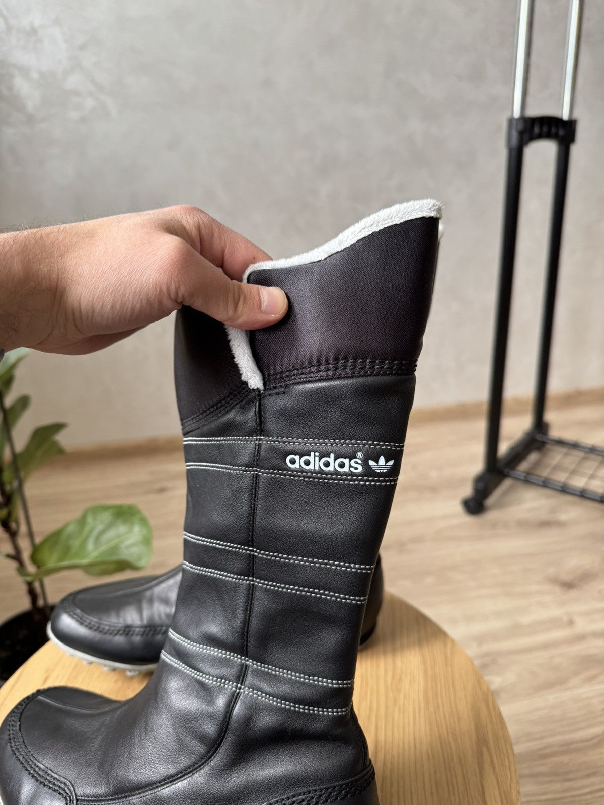 Vintage Vintage Y2K Adidas Black Leather Moto Boxing High Boots Size US 11.5 / IT 41.5 - 3 Thumbnail
