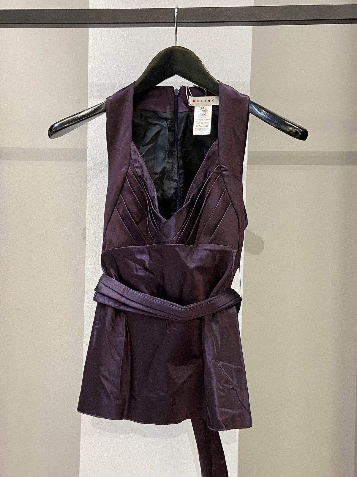 Image of Celine Silk Purple Wrap Around Top, Women's (Size XS)