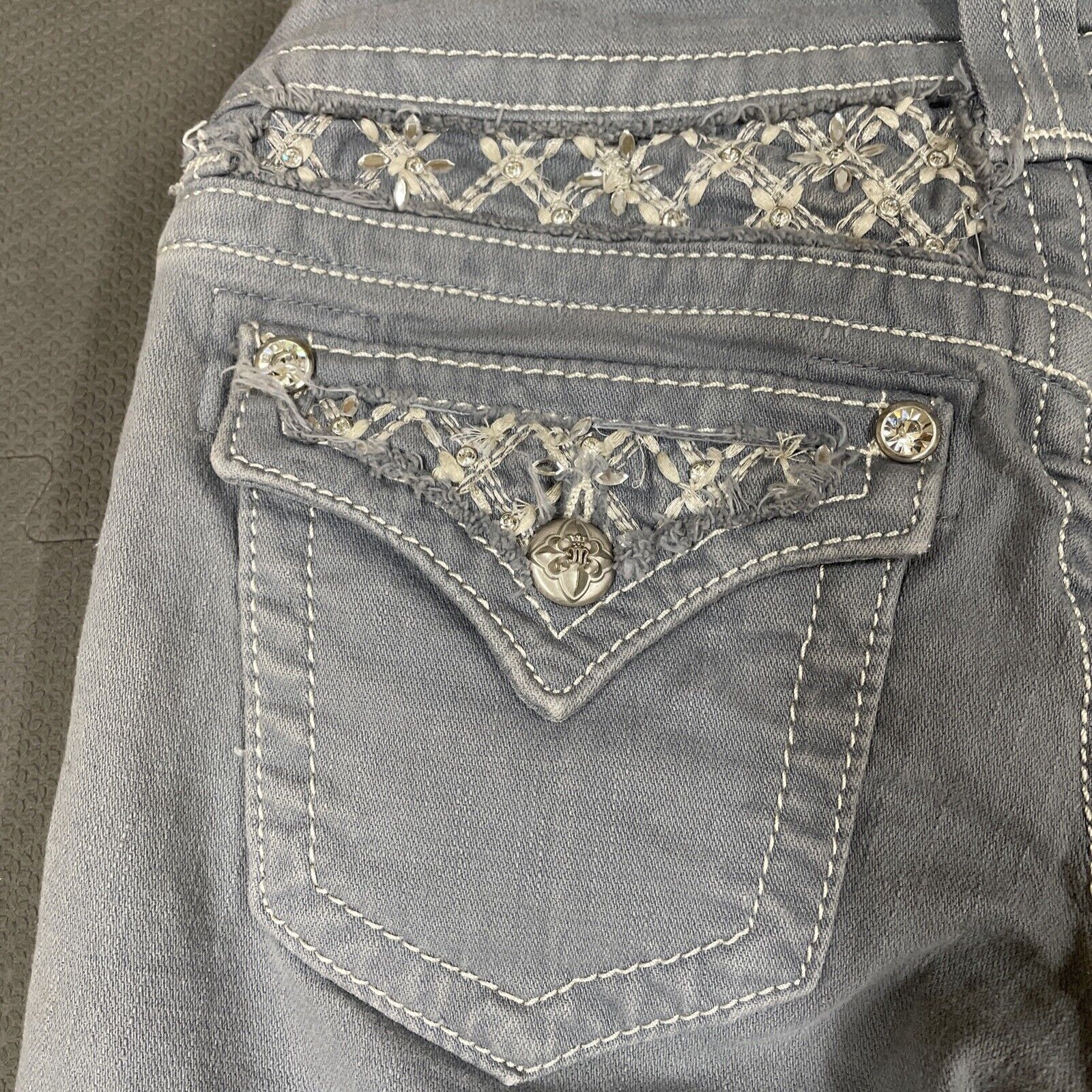 Miss Me WOMENS MISS ME JP611052 SKINNY SLATE GRAY DENIM JEANS SZ 25 Size 25" / US 0 / IT 36 - 9 Thumbnail
