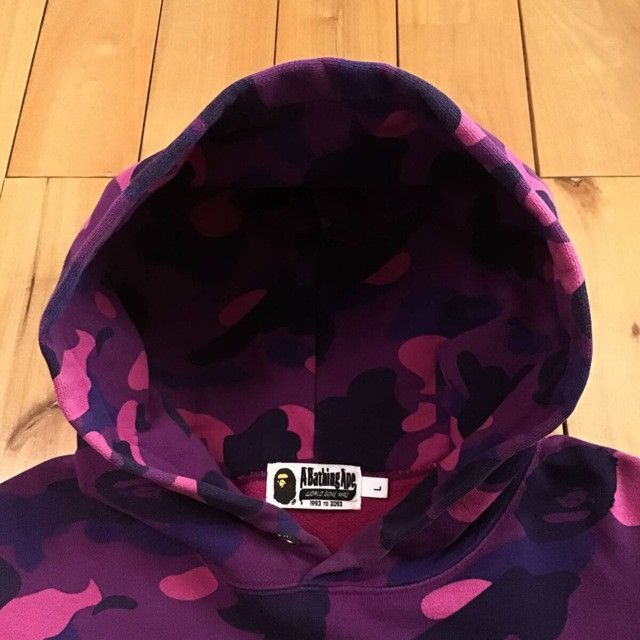 Bape BAPE logo pullover hoodie purple camo a bathing ape Size US L / EU 52-54 / 3 - 4 Thumbnail