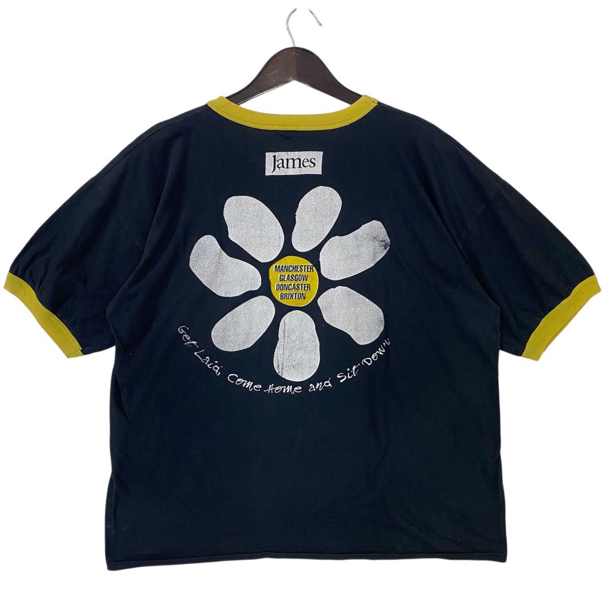 Band Tees 💥VINTAGE JAMES britpop UK band tour 1998 ringer tee shirt Size US XL / EU 56 / 4 - 2 Thumbnail