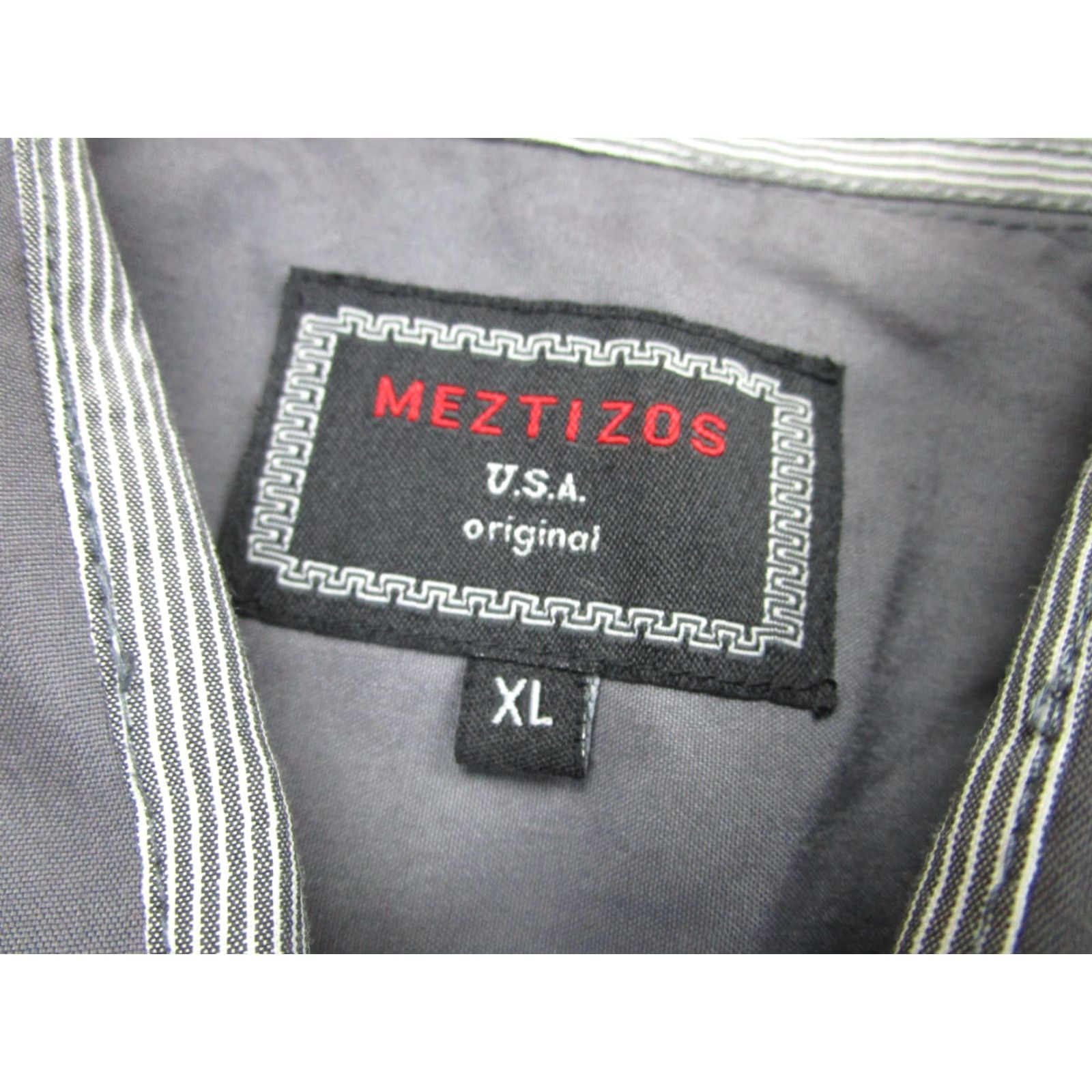 Epaulet Meztizos Shirt Mens XL Gray Long Sleeve Button Front Epaulet Zip Pockets Casual Size US XL / EU 56 / 4 - 5 Thumbnail