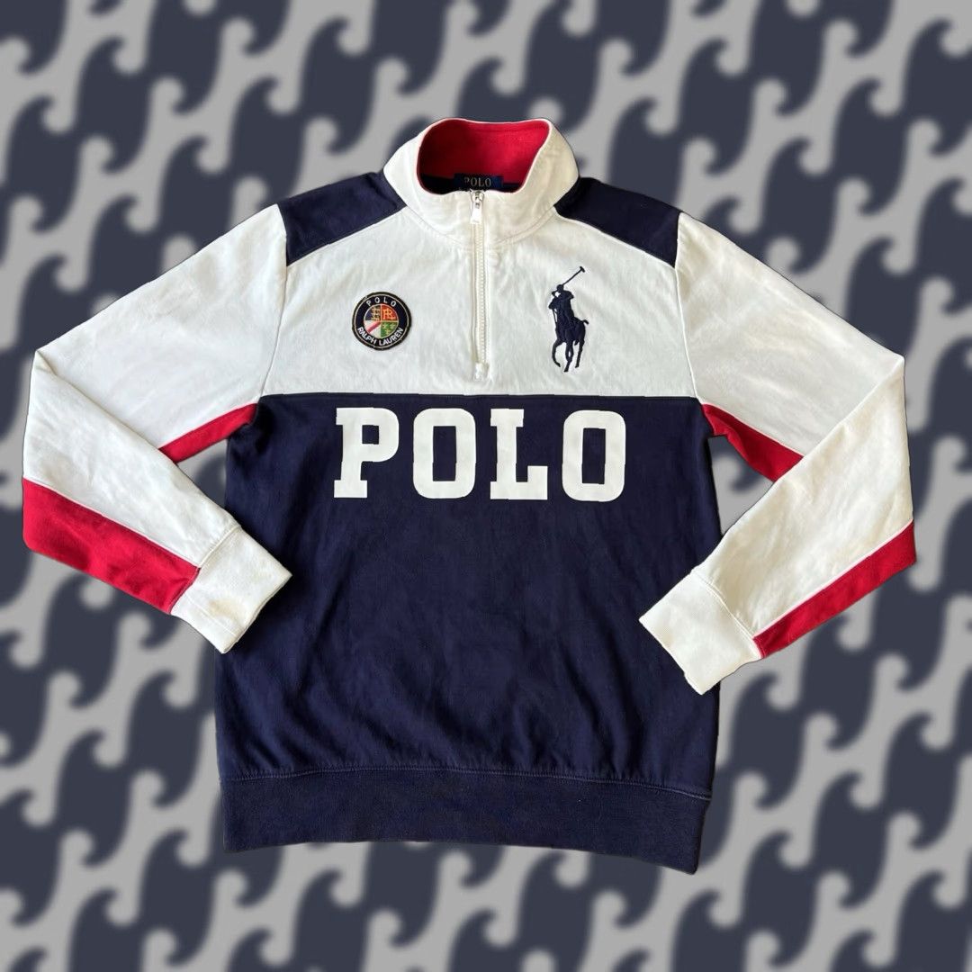 Polo Ralph Lauren Kids Sweatshirt L 14-16 Multicolor Fleece 1/4