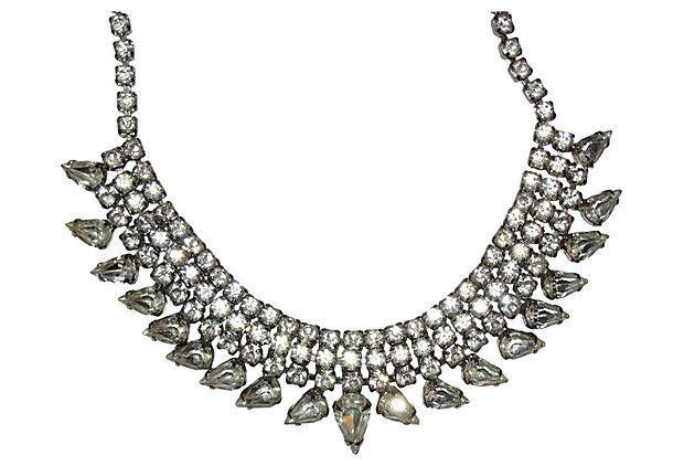 Designer Weiss Rhinestone Bib Necklace Size ONE SIZE - 3 Thumbnail