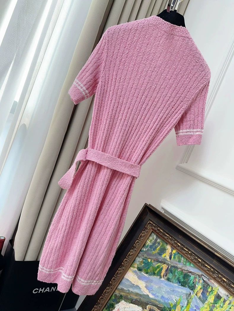 Chanel Chanel 22p early spring cherry blossom pink knitted dress Size XXS / US 00 / IT 34 - 2 Thumbnail