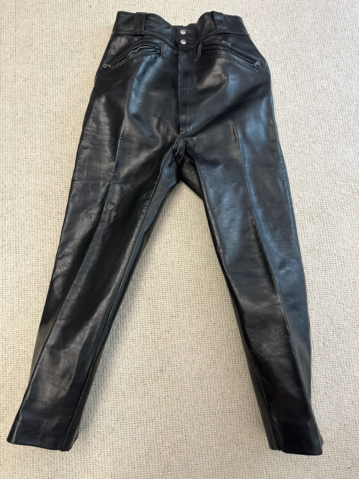 Harley Davidson × Leather × Vintage Vintage 1970s Harley-Davidson Women’s Leather Pants Size 28" / US 6 / IT 42 - 1 Thumbnail