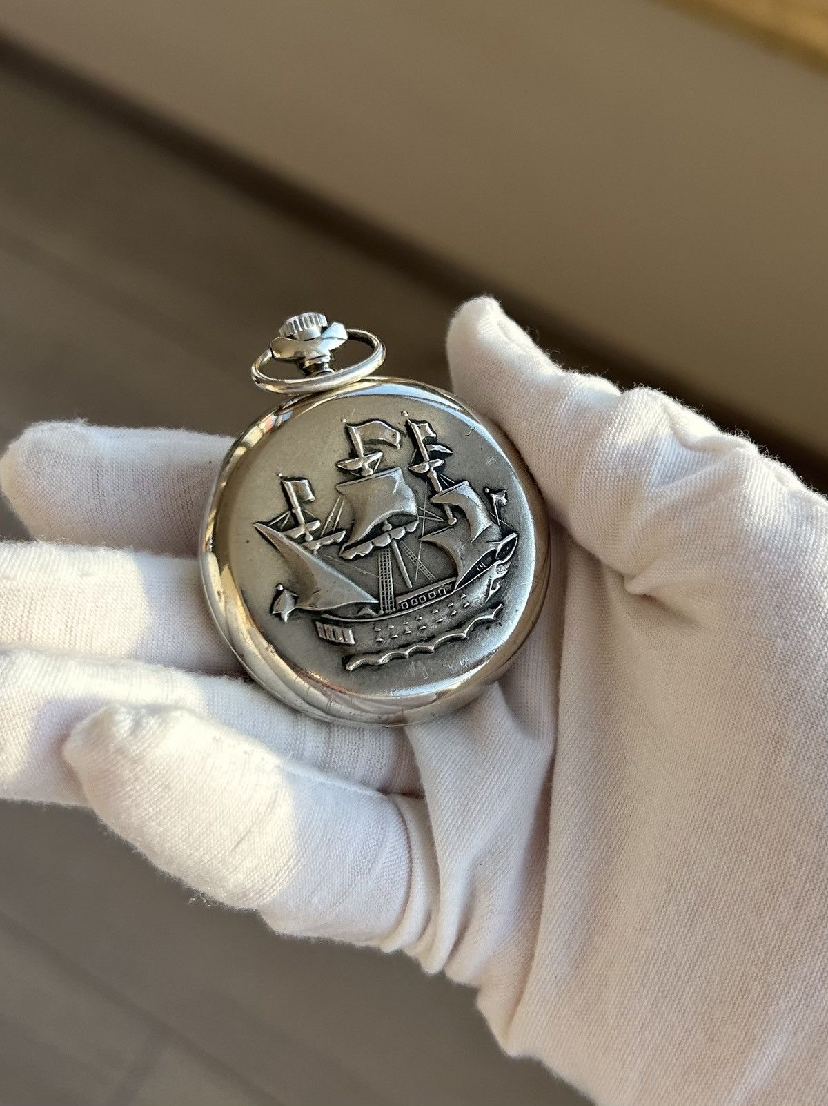 Vintage Vintage Watch Molnija USSR Soviet Pocket Watch 1970s Size ONE SIZE - 5 Thumbnail