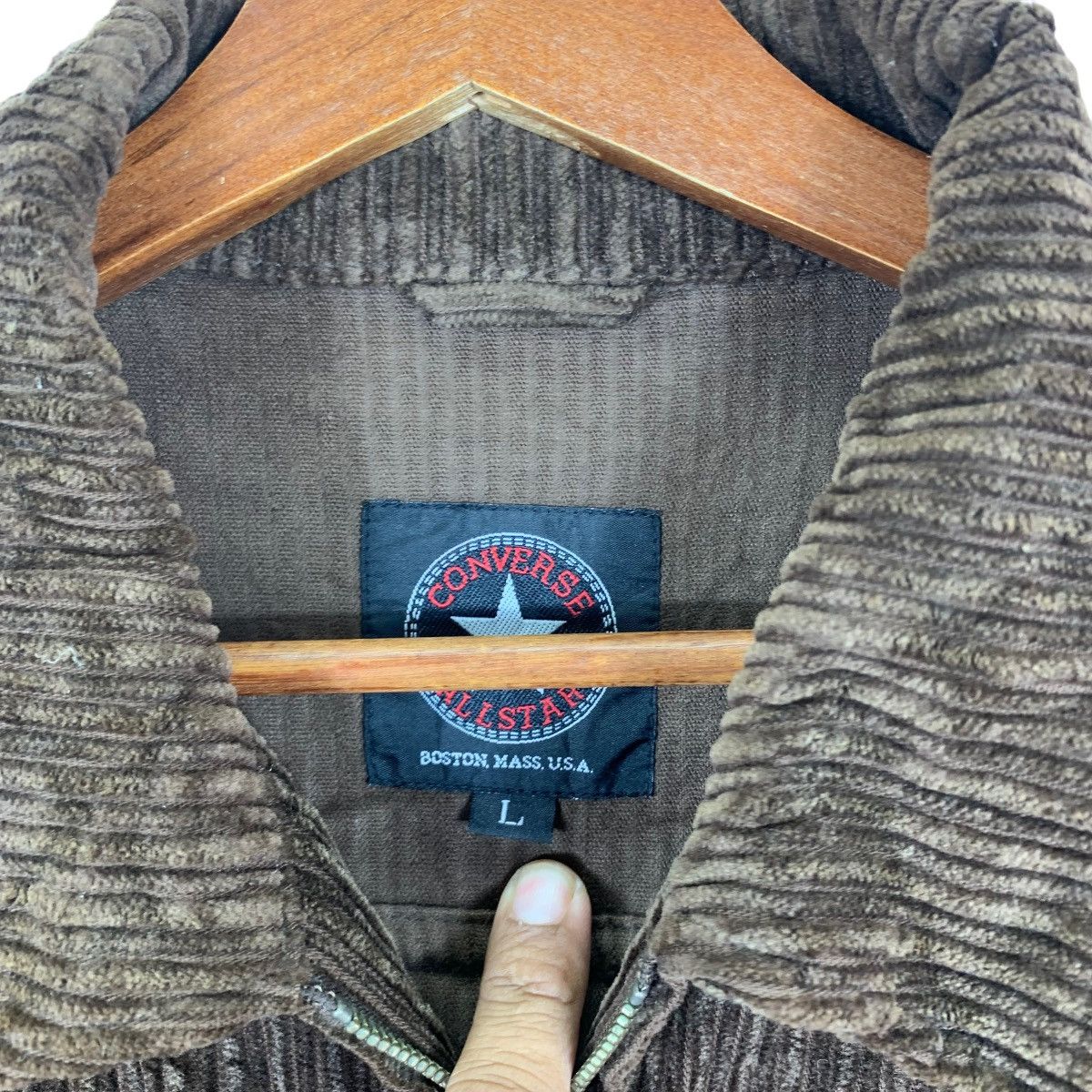 Converse × Vintage VINTAGE CONVERSE CORDUROY BOMBER ZIPPER JACKET Size US L / EU 52-54 / 3 - 3 Thumbnail
