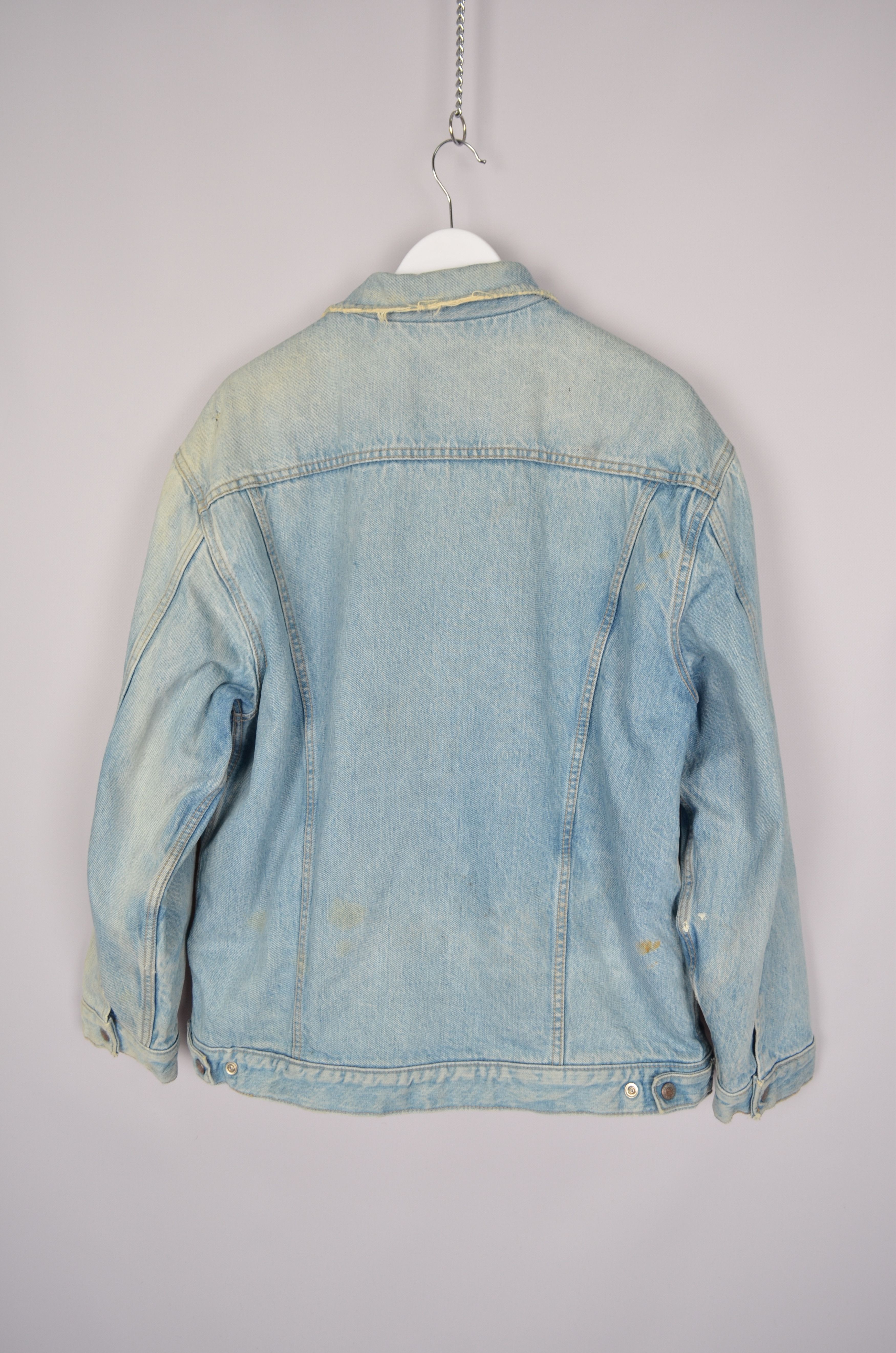 Big John × Vintage Vintage 90s Big-John Denim Trucker Sherpa Blue Jacket RARE Size US L / EU 52-54 / 3 - 10 Thumbnail