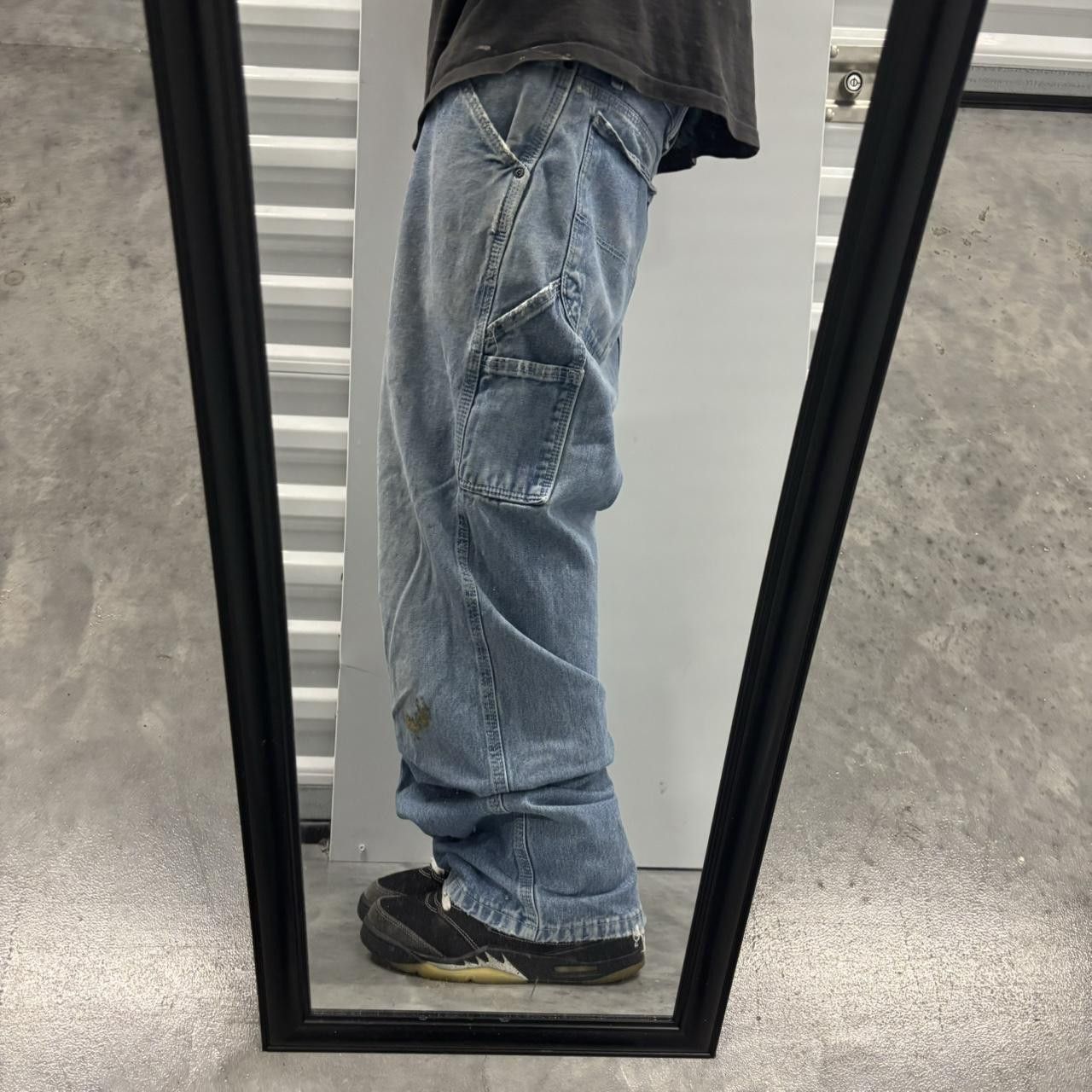 Japanese Brand × Vintage Crazy Vintage Y2K/2000s Baggy Light Wash Distressed Skater Carpenter Denim Jeans! Size US 34 / EU 50 - 2 Thumbnail