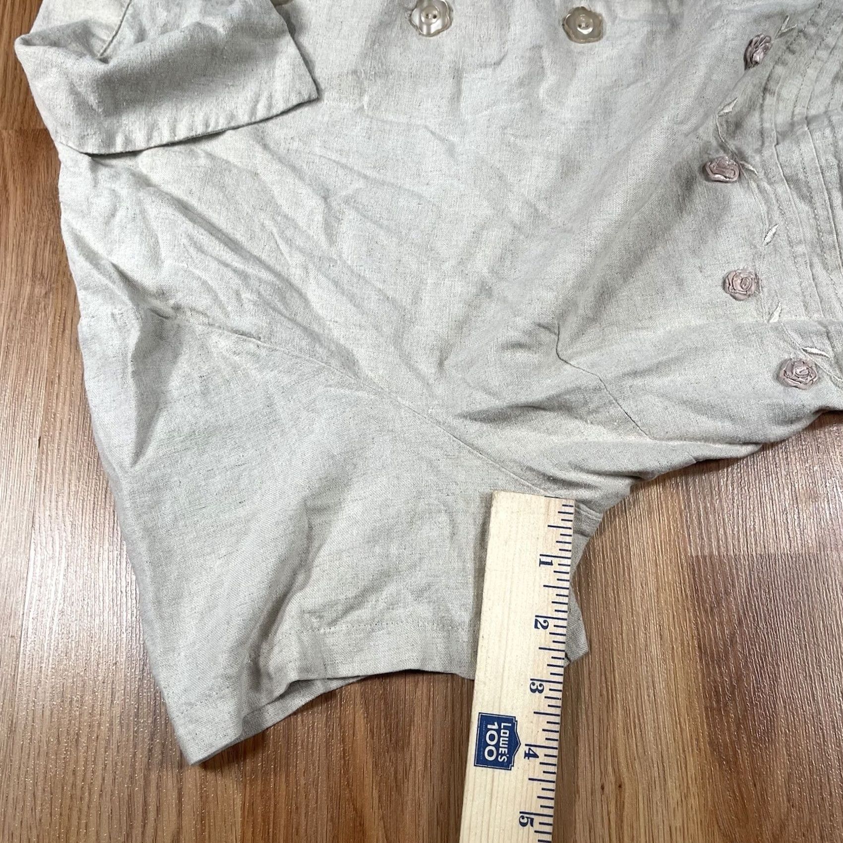 Vintage Fashion Bug Blouse Shirt Beige Linen Blend Button-Up Size 16 Womens Casual Shirt Beige Linen Blend Button-Up Womens 16 Size XXL / US 16-18 / IT 52-54 - 7 Thumbnail