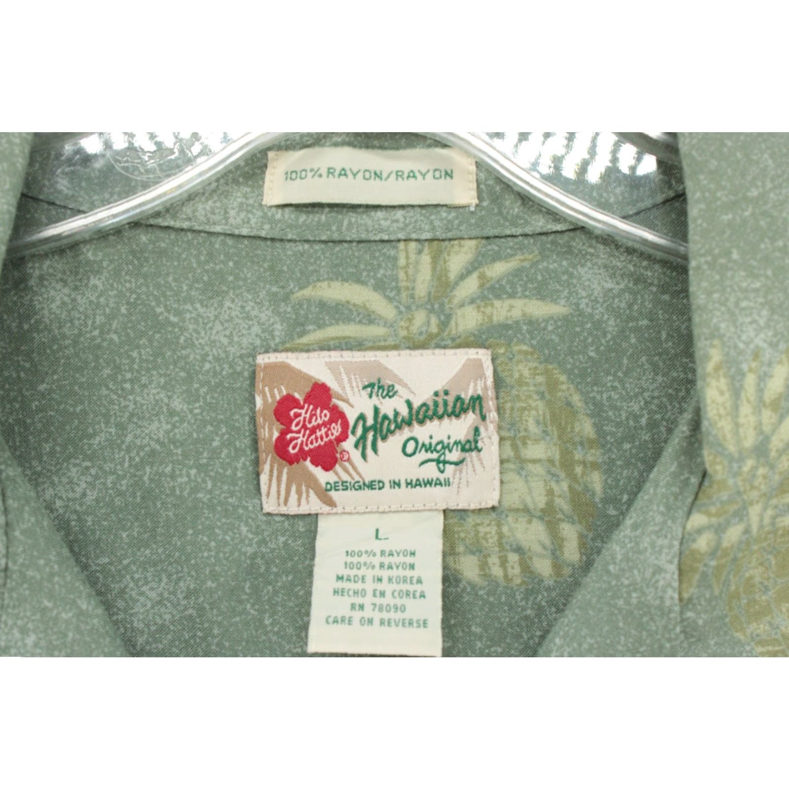 Hilo Hattie VINTAGE Hilo Hattie Shirt Men's Large Green Hawaiian Vacation Pineapple Short Sleeve Shirt Size US L / EU 52-54 / 3 - 6 Thumbnail
