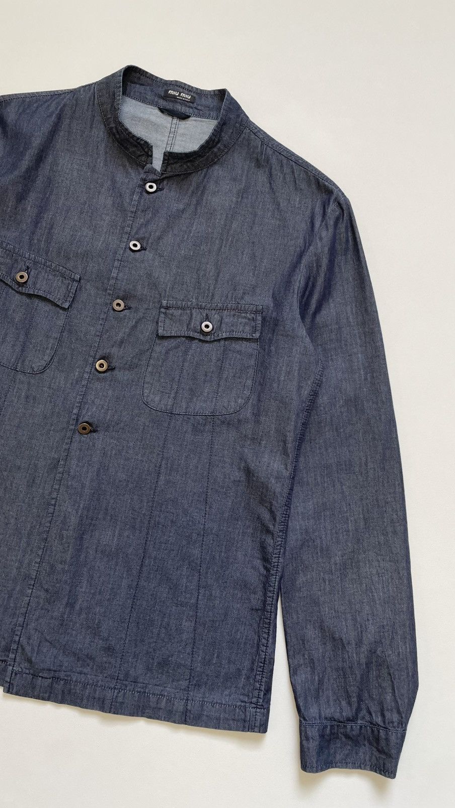 Miu Miu Mid 2000s Blue Denim ‘Western’ Over Shirt Size US M / EU 48-50 / 2 - 5 Thumbnail