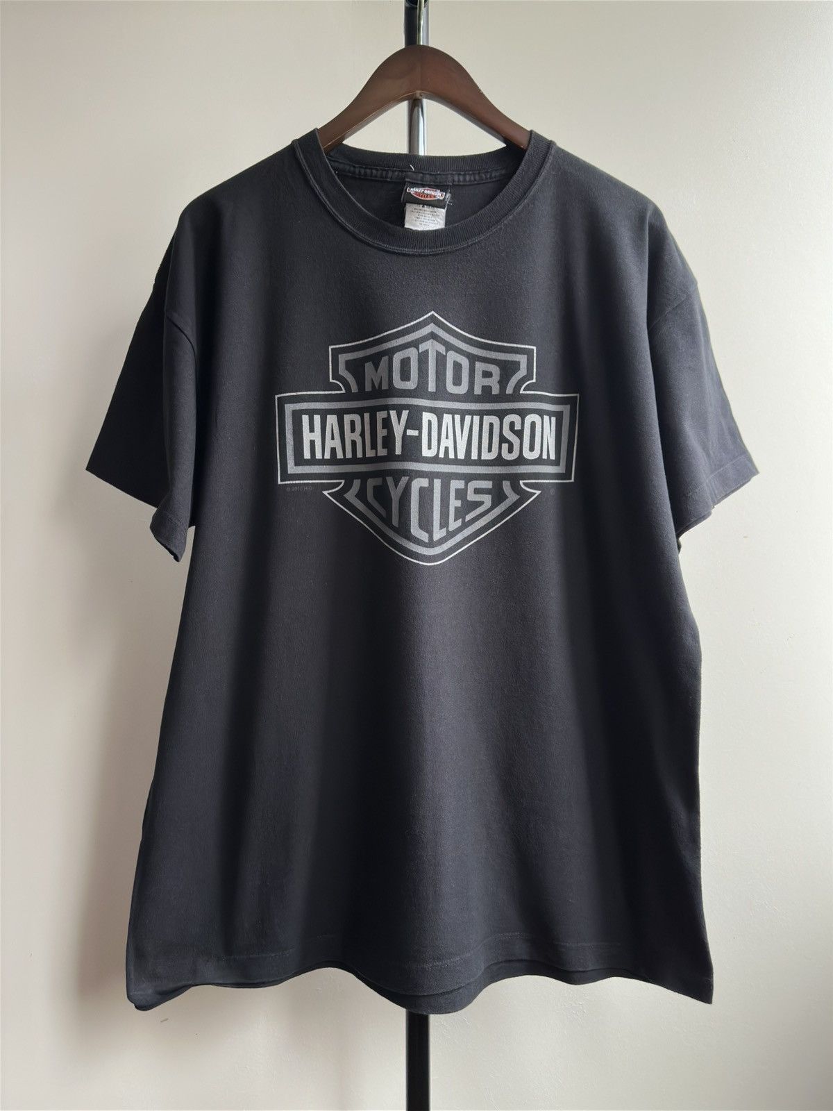 Harley Davidson × Vintage Vintage 90s Harley Davidson Big Logo Faded Tee Size US XL / EU 56 / 4 - 2 Thumbnail