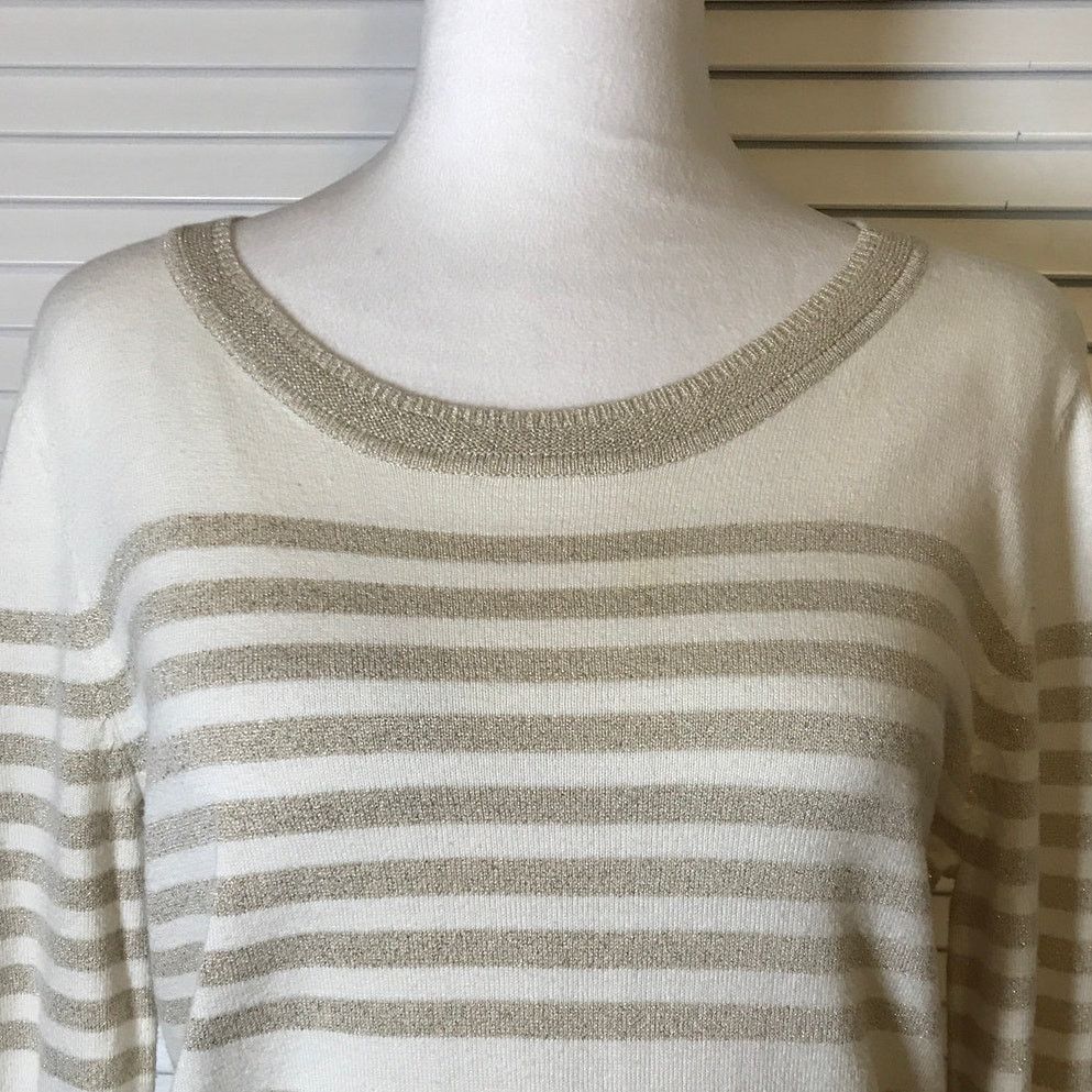 Worthington Worthington Striped Round Neck Long Sleeve Sweater L Size L / US 10 / IT 46 - 5 Thumbnail