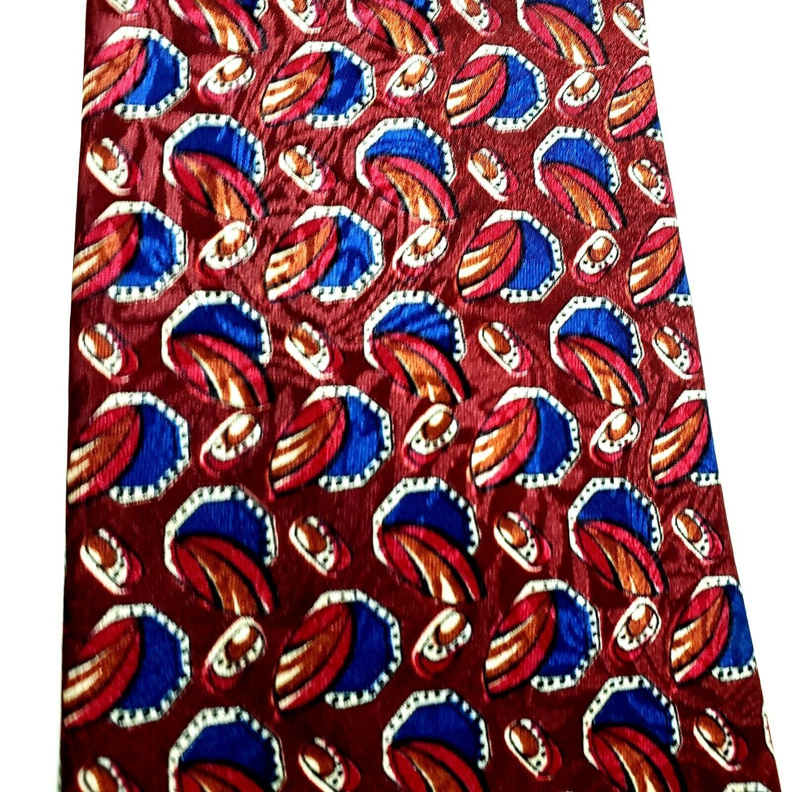 Christian Dior Monsieur Christian Dior Monsieur Polyester Tie Red Blue Abstract Geom Size ONE SIZE - 2 Thumbnail