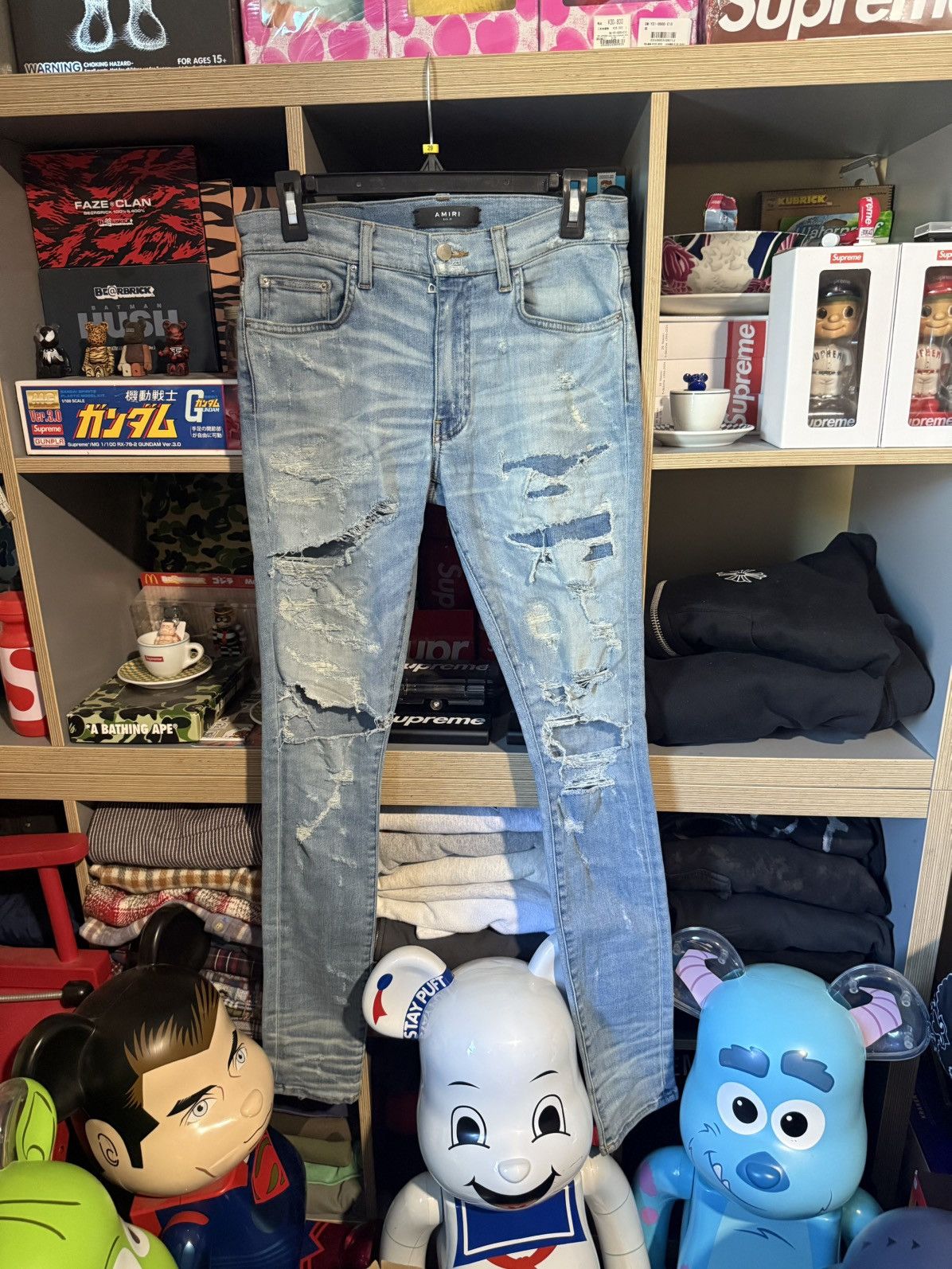 Amiri Amiri Distressed Lightwash Skinny Denim Size US 34 / EU 50 - 2 Thumbnail
