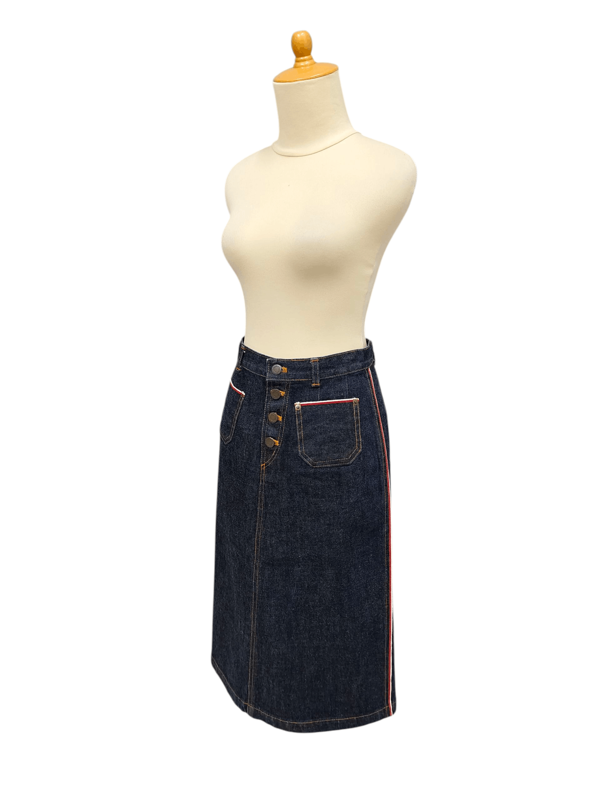 Japanese Brand 🇯🇵 Ozoc 🇯🇵 Y2K High Rise Selvedge Denim Skirt Size 28" / US 6 / IT 42 - 8 Thumbnail