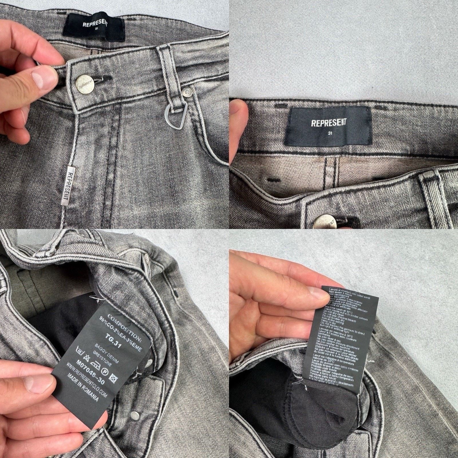 Represent Clo. Represet Clo Men Grey Jeans Size 31 Denim Pants Size US 31 - 24 Thumbnail