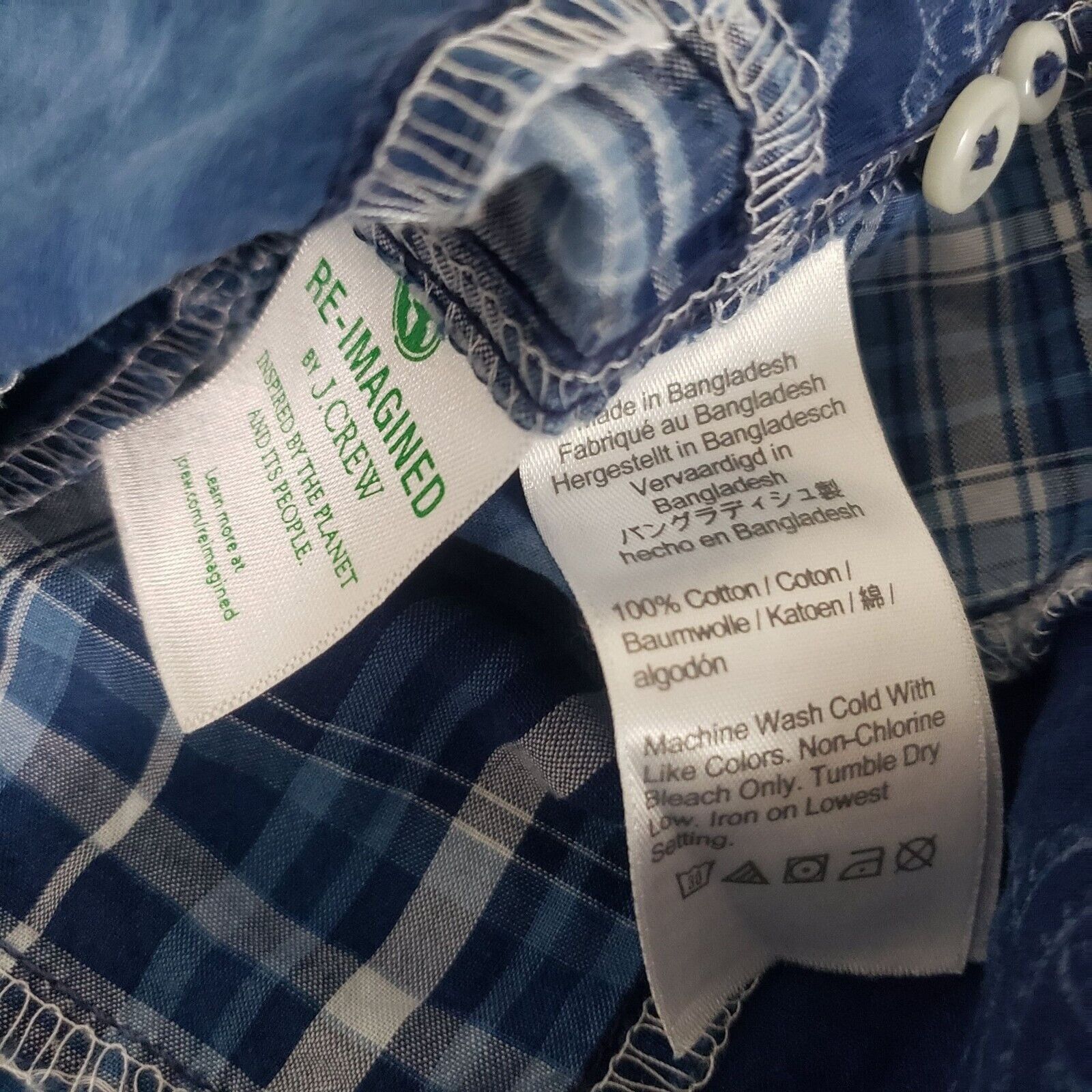J.Crew J Crew Patchwork Madras Classic Fit Shirt Mens Medium Blue Size M / US 6-8 / IT 42-44 - 5 Thumbnail