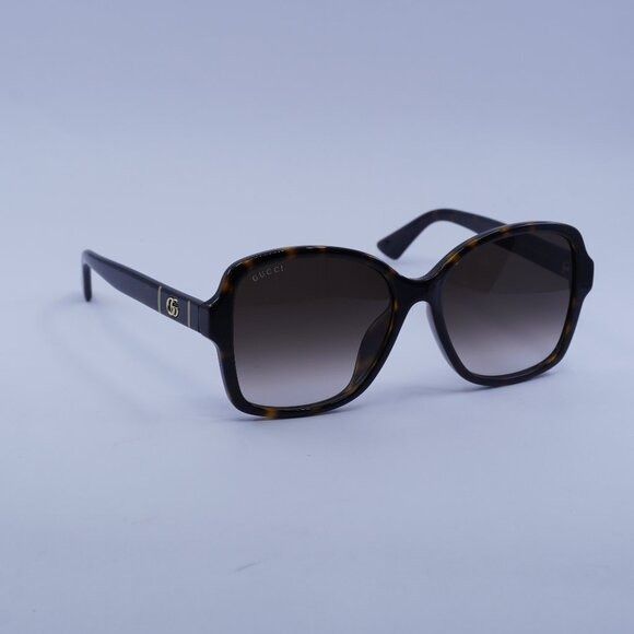Gucci Gucci GG0765SA 003 Sunglasses Havana Butterfly Frame Size ONE SIZE - 3 Thumbnail