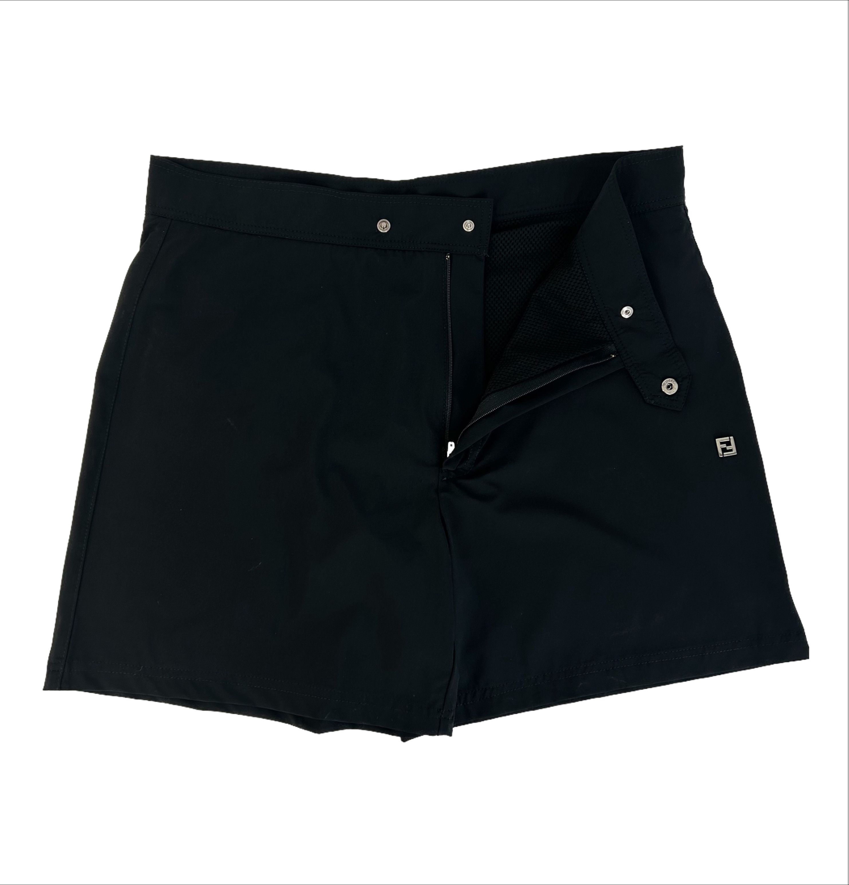 Fendi Black Nylon Stretch Swim Shorts Size US 40 / EU 56 - 2 Thumbnail