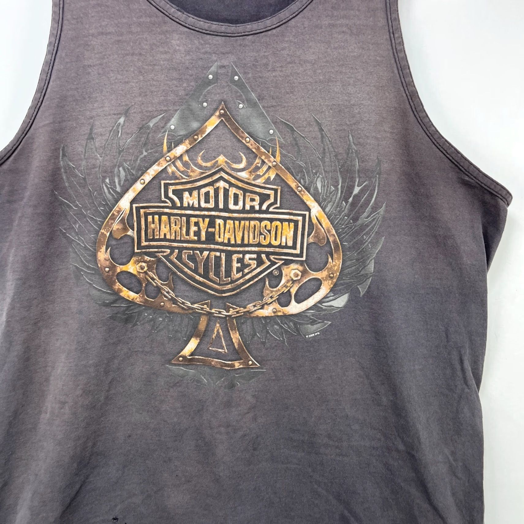 Harley Davidson VINTAGE Harley-Davidson Tank Top Shirt L Black 90s Sun Faded Raleigh NC Eagle Large Mens Size US L / EU 52-54 / 3 - 2 Thumbnail
