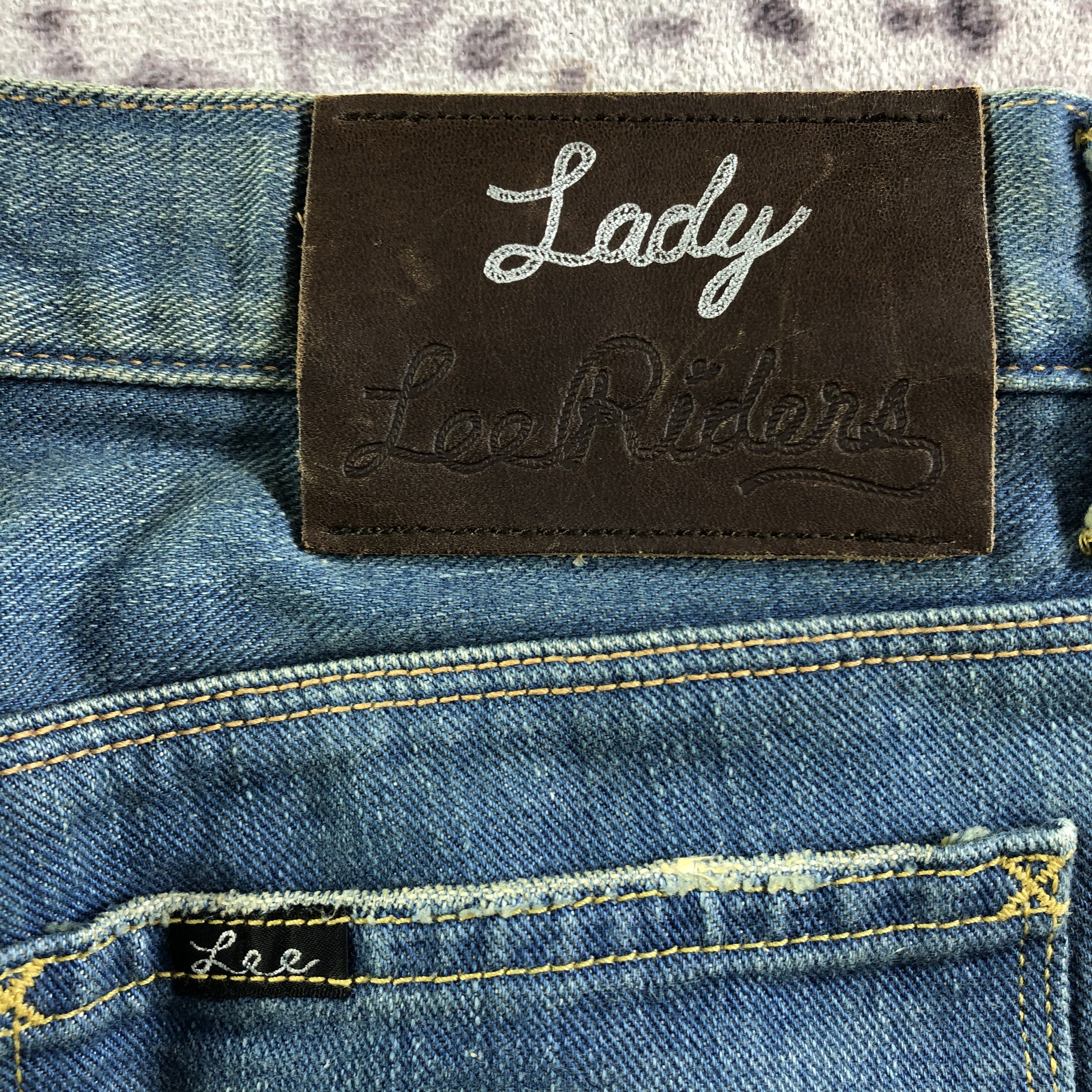 Lee × Vintage Vintage Blue Wash Lady Lee Riders Selvedge Jeans-JM3646 Size 31" - 5 Thumbnail