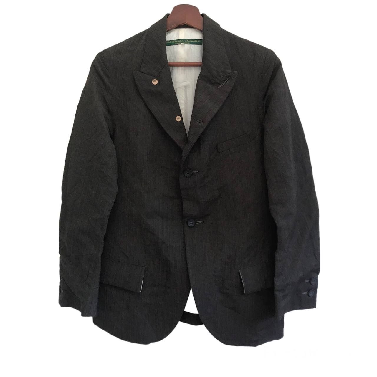 image of Paul Harnden Shoemakers Paul Harden Shoemakers Linen Wool Jacket England Made in Brown Dark Grey (S