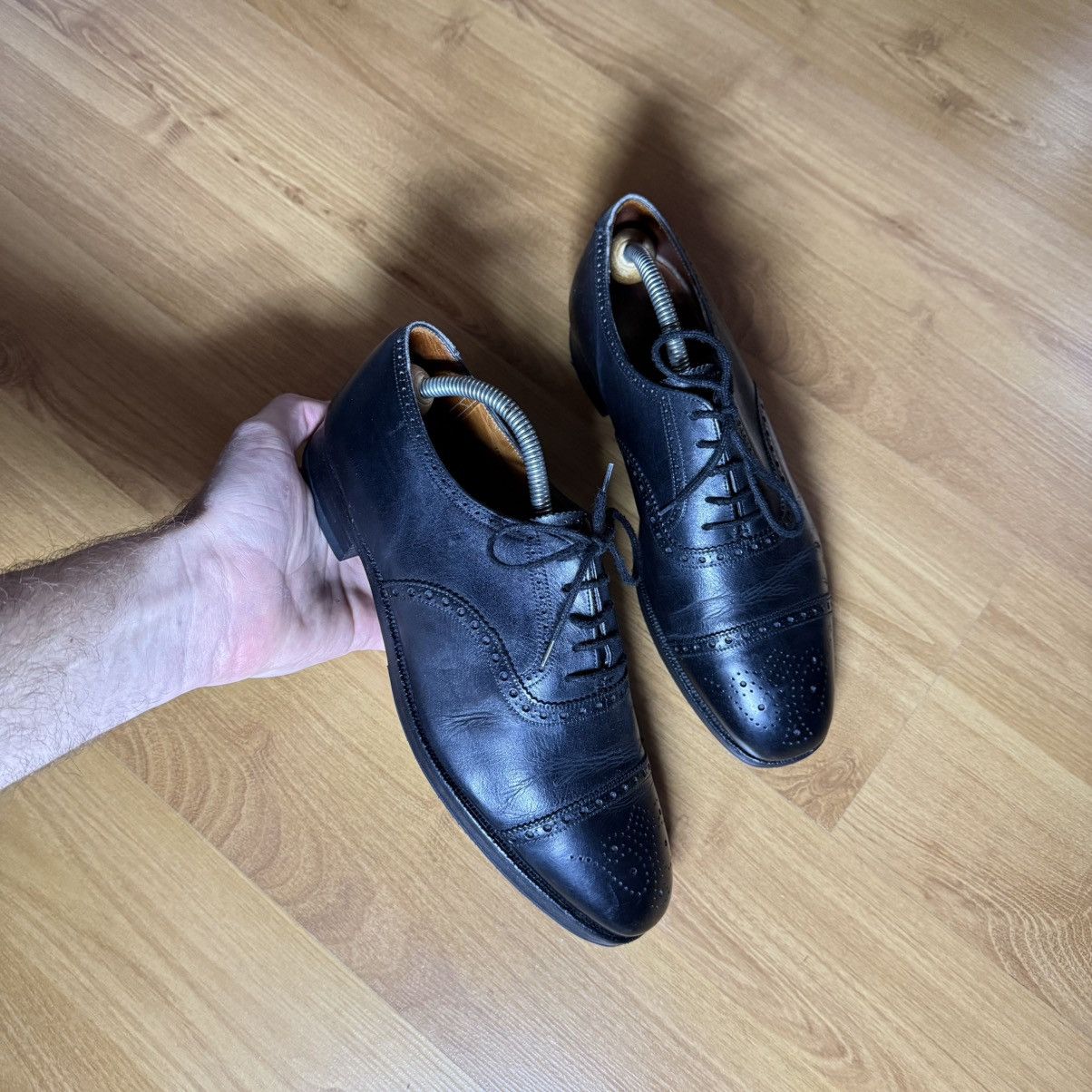 Crockett & Jones leather western oxfords brogue guidi style