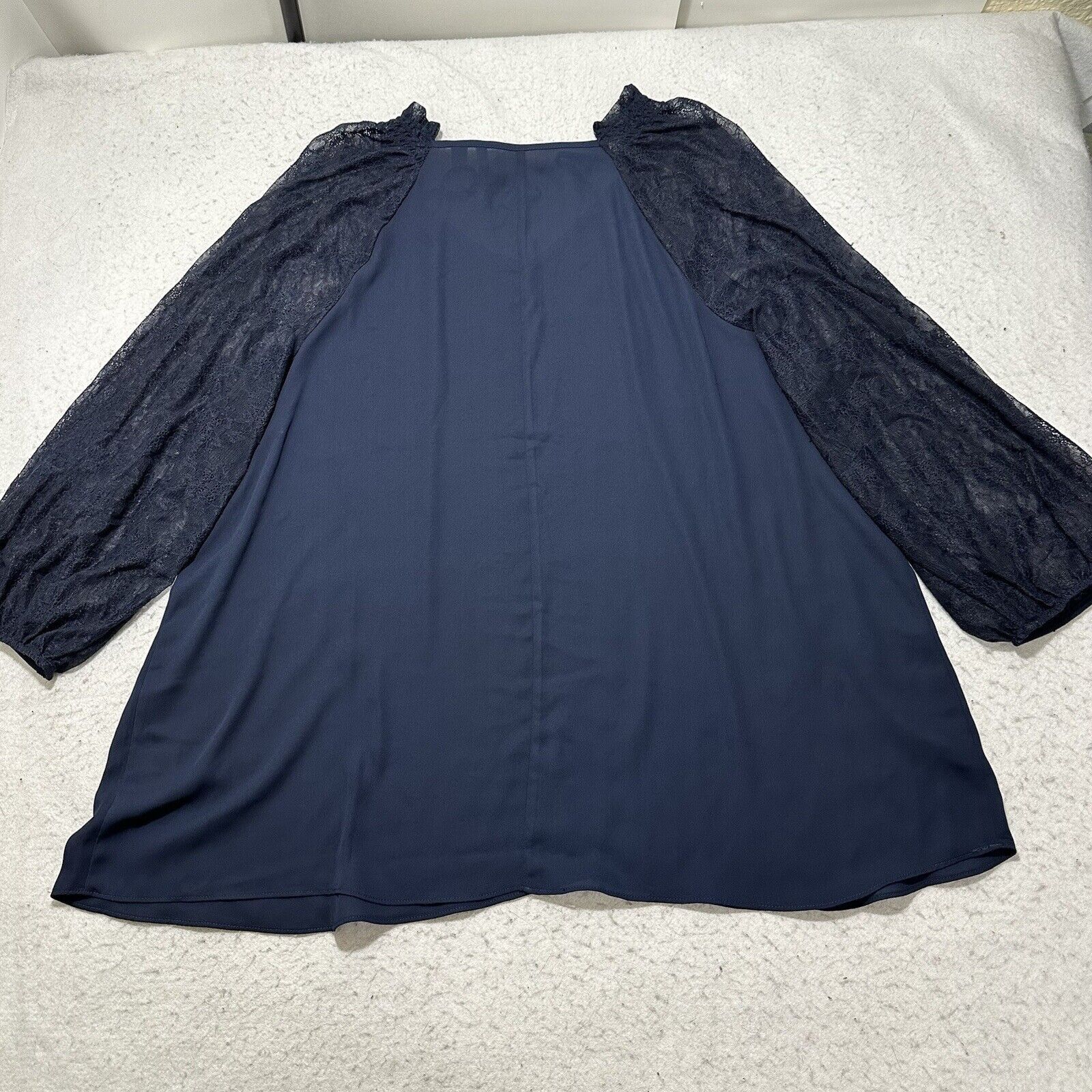 Other Est 1946 18/20W Navy Blue V-Neck Lightweight Blouse Top Size XXL / US 16-18 / IT 52-54 - 6 Thumbnail