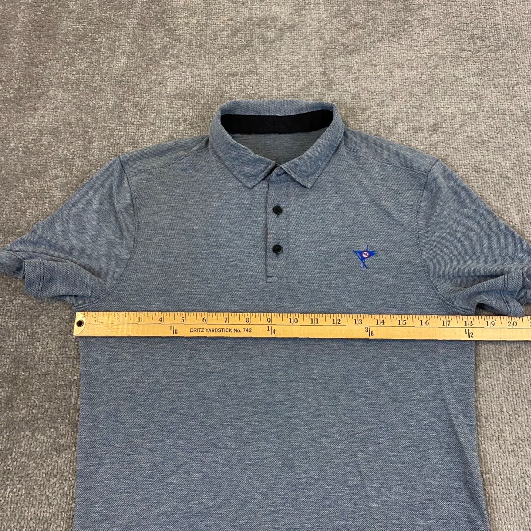 Lululemon Lululemon Polo Mens Small Grayish Blue Course Logo Performance Golf Shirt S/S Size US S / EU 44-46 / 1 - 6 Thumbnail