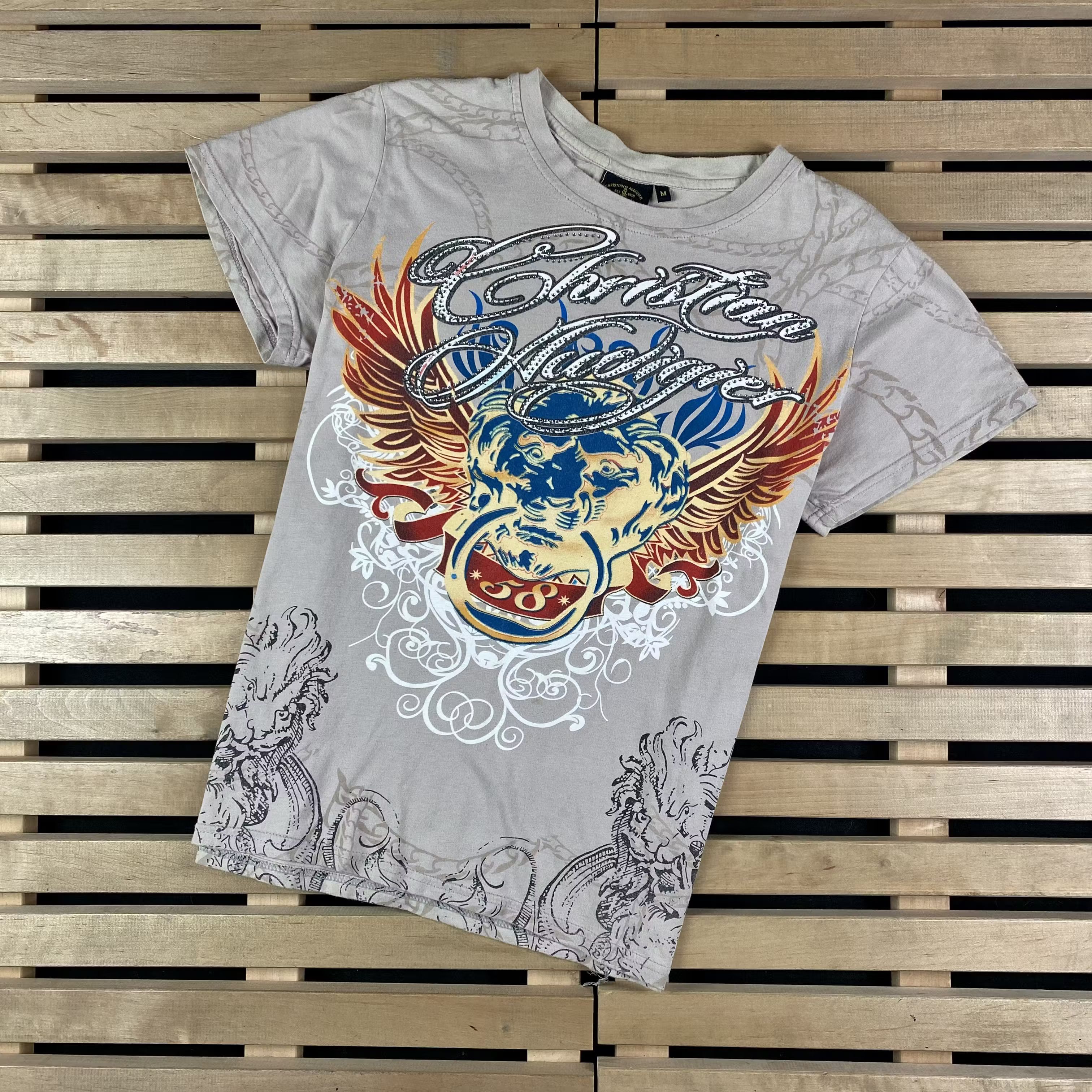 Christian Audigier × Ed Hardy × Vintage Mens Vintage T Shirt Christian Audigier Size M Size US M / EU 48-50 / 2 - 1 Thumbnail
