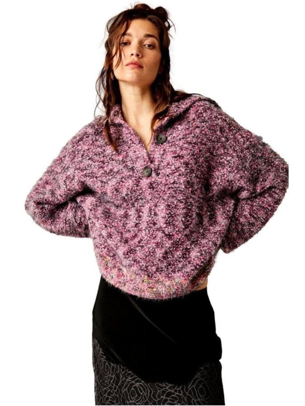 Free People Free People Stellar Pink Fuzzy Pullover Size L Size L / US 10 / IT 46 - 2 Thumbnail