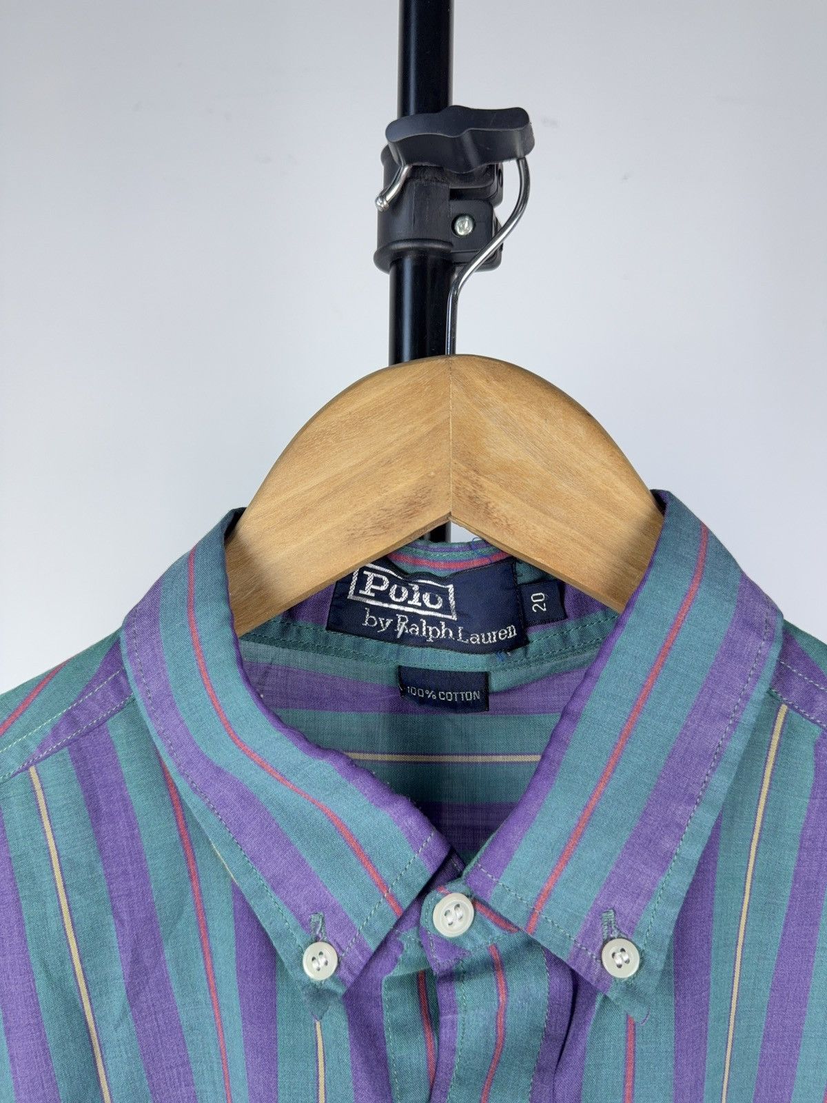 Polo Ralph Lauren × Ralph Lauren × Vintage Vintage 90s Polo Ralph Lauren Striped Short Sleeve Shirt Size US L / EU 52-54 / 3 - 3 Thumbnail