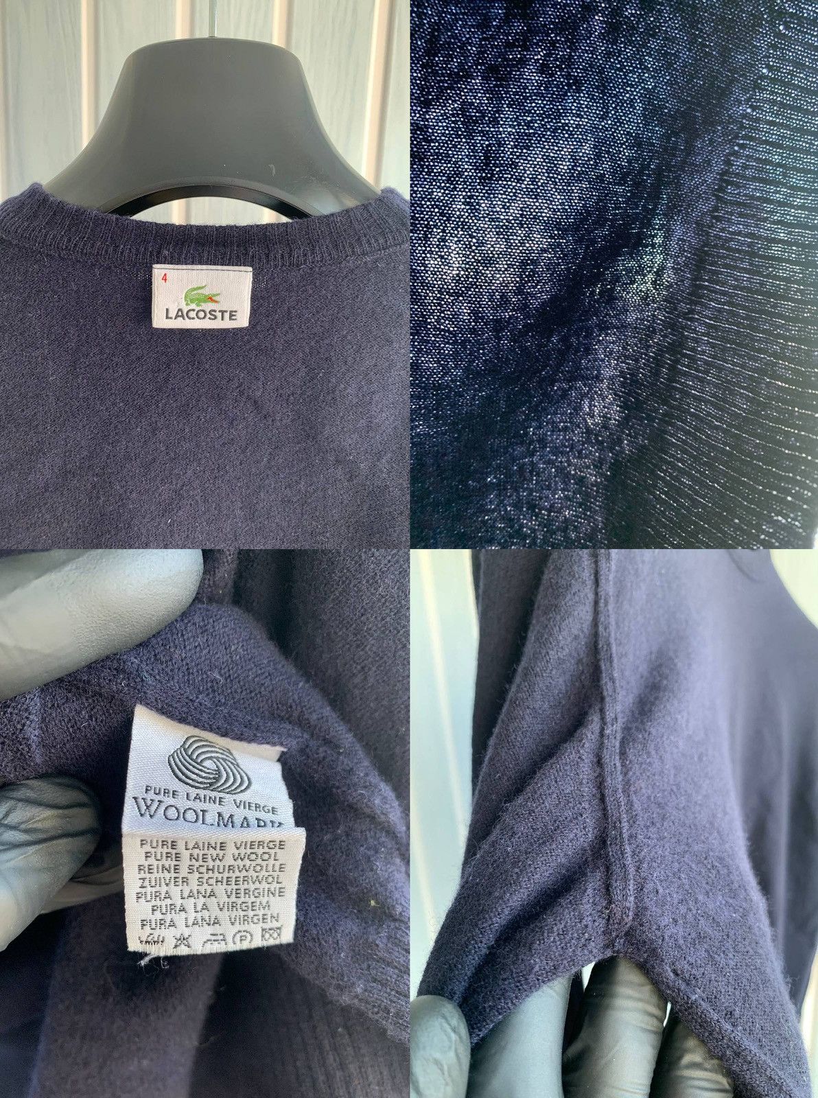 Lacoste Vintage Lacoste Men Navy Wool Knit Classic Sweater Size US M / EU 48-50 / 2 - 19 Thumbnail