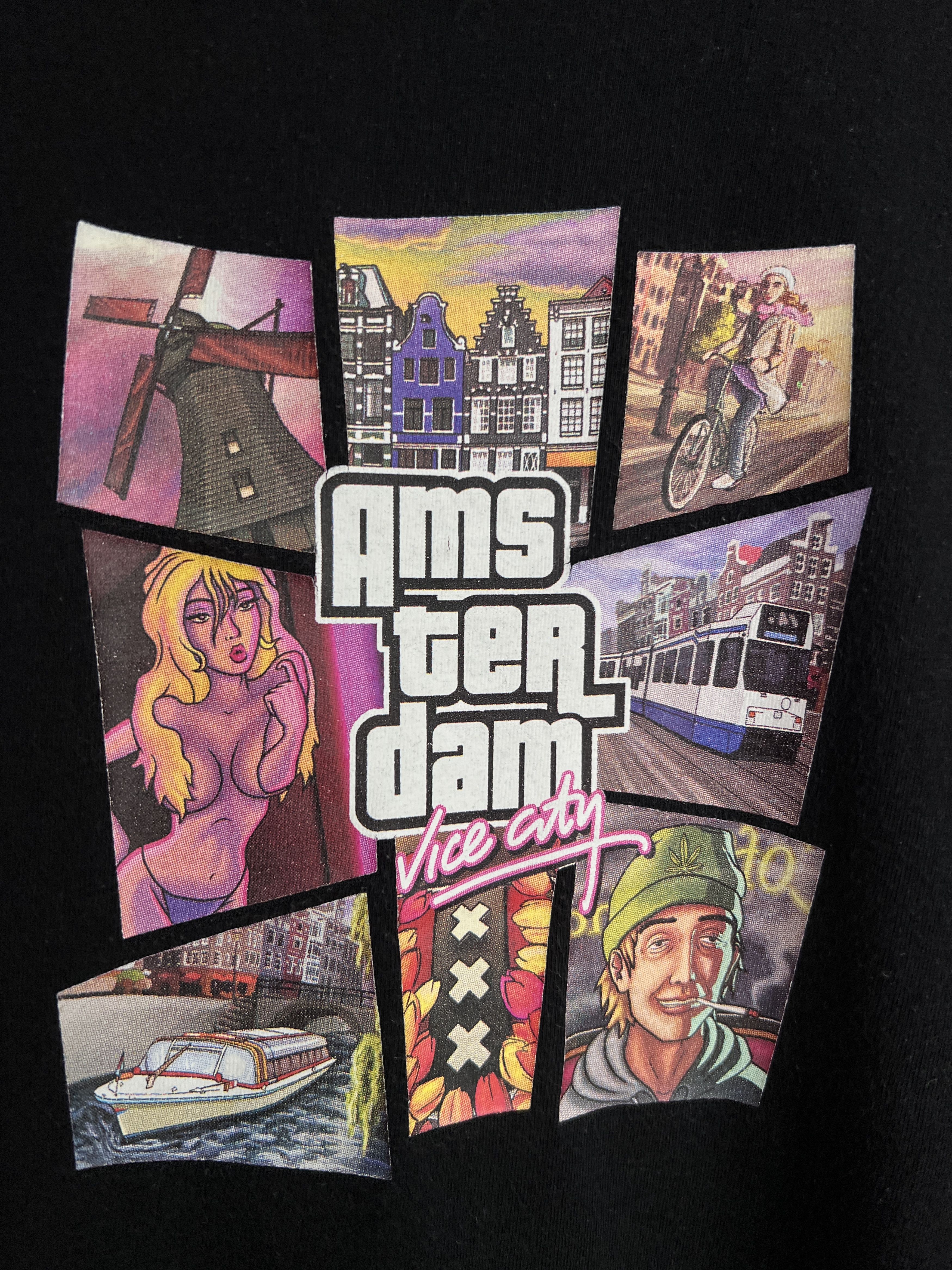 Vintage GTA Amsterdam Vice City vintage t shirt printed 420 y2k weed Size US L / EU 52-54 / 3 - 4 Thumbnail