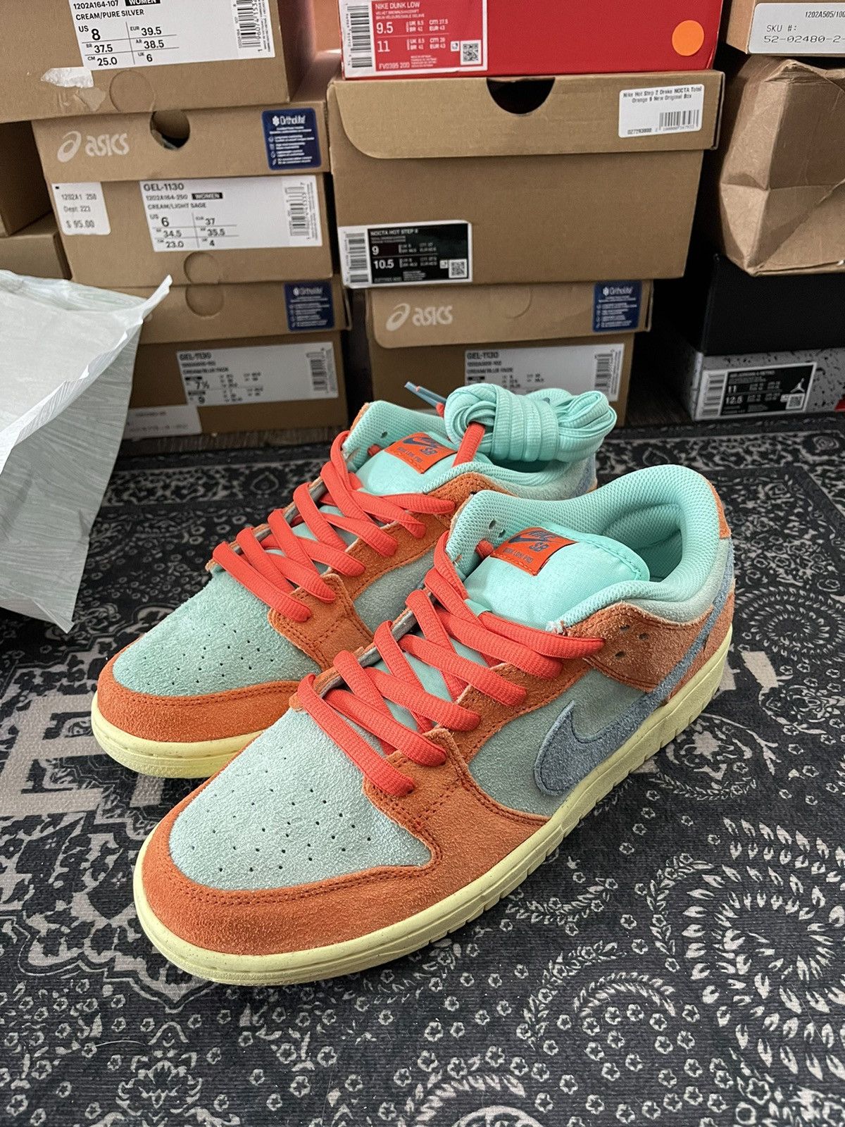 Nike Nike Dunk Low ‘Orange Emerald Rise’ Size US 10.5 / EU 43-44 - 4 Thumbnail