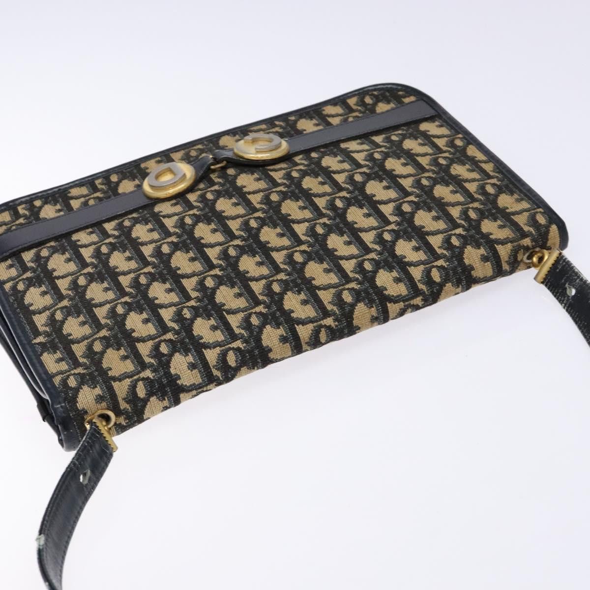Dior DIOR Trotter Canvas Shoulder Bag Navy Gold Size ONE SIZE - 6 Thumbnail