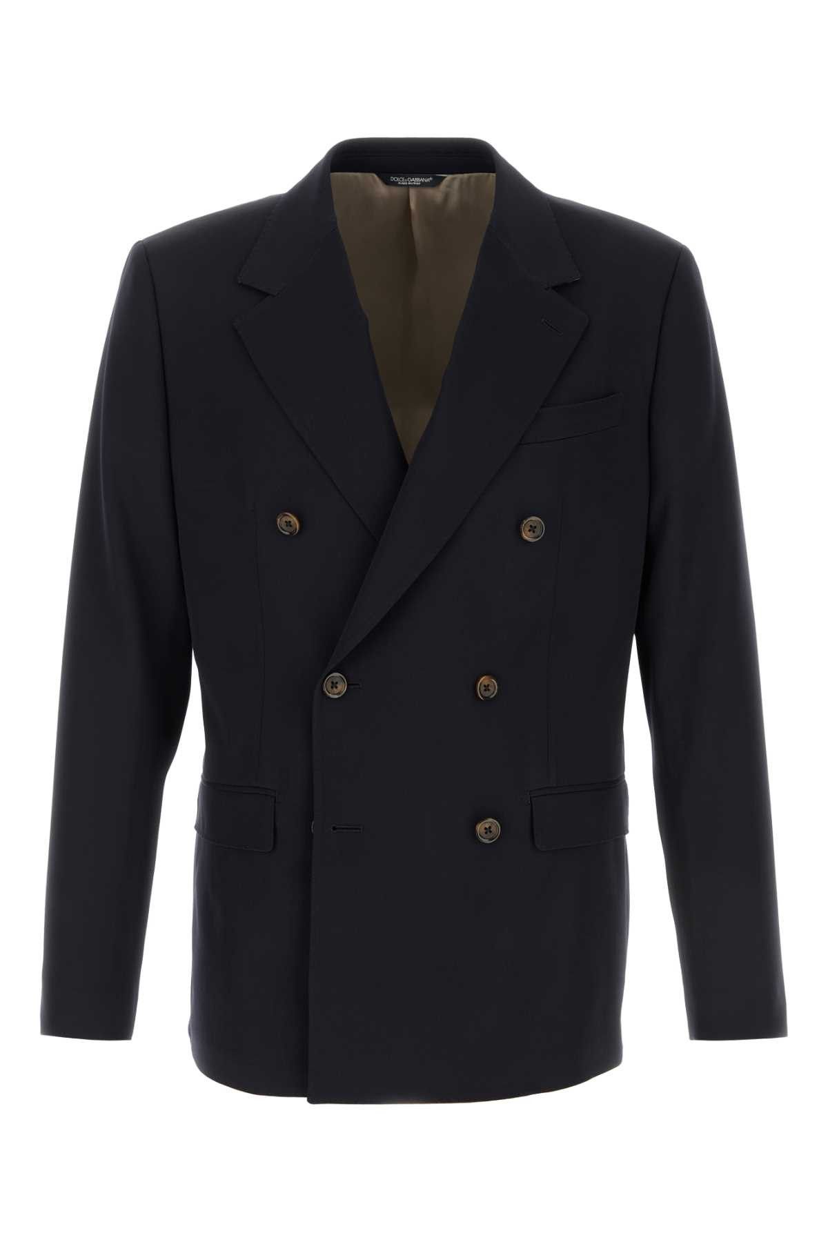 Dolce & Gabbana Black Stretch Wool Blazer Size US XXL / EU 58 / 5 - 1 Thumbnail