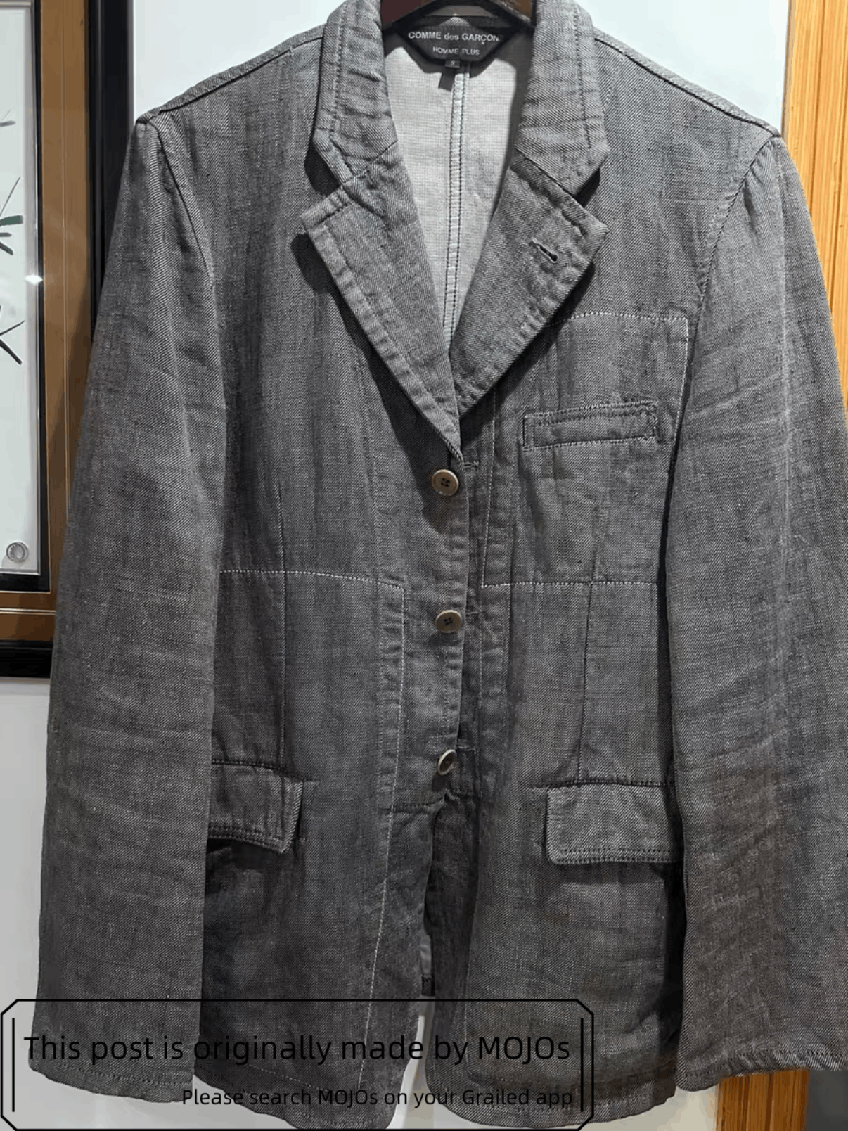 Sz S Comme Des GArcons Homme Plus 03SS Vintage Gray Jacket