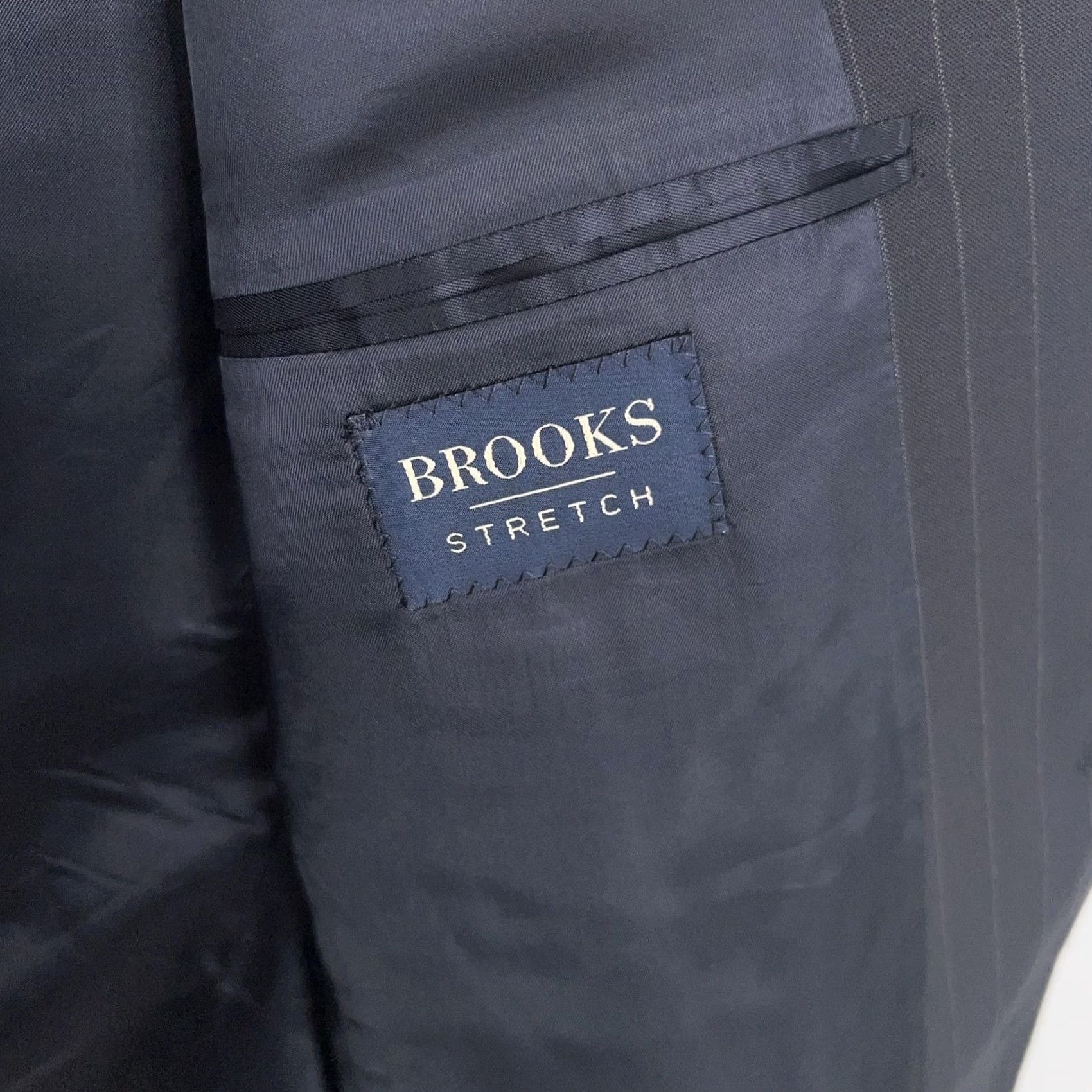 Brooks Brothers Brooks Brothers Jacket Mens 44R Pinstripe Wool Stretch Two Button Notch Blazer Size 44R - 6 Thumbnail