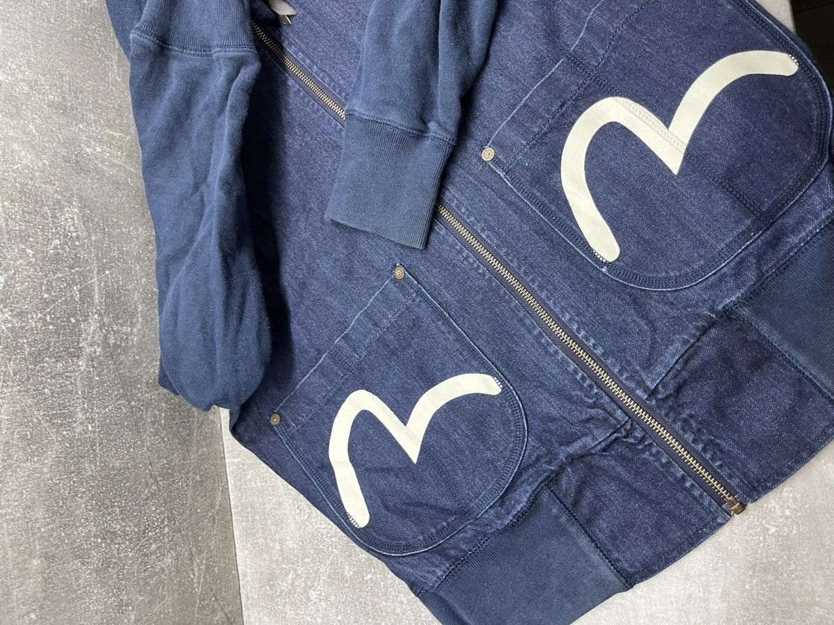 Evisu × Japanese Brand Vintage Navy Blue Denim Jeans Zip Sweatshirt Hoodie Evisu Size US M / EU 48-50 / 2 - 12 Thumbnail