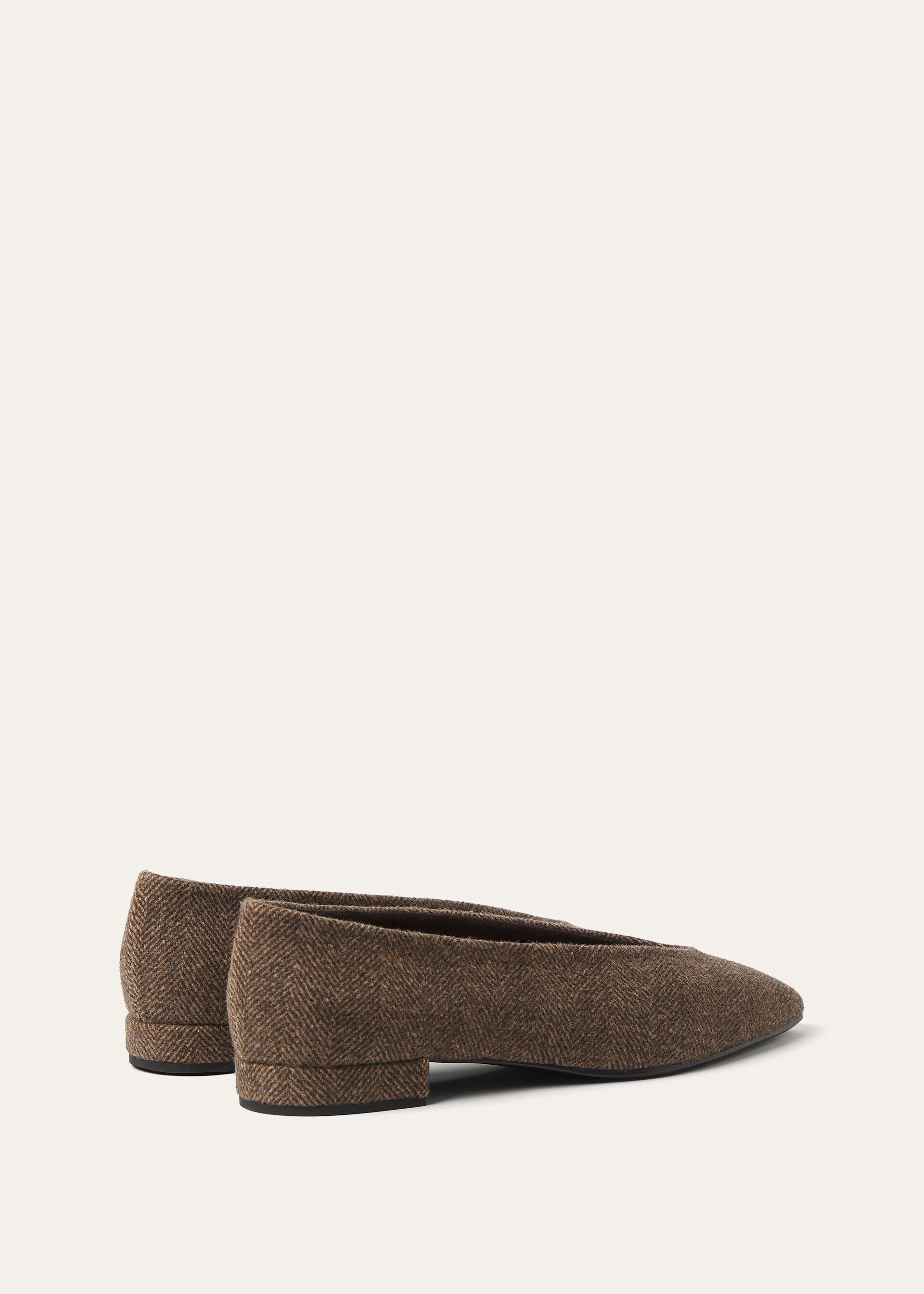 Loro Piana os11x0326 FAR1166 Rebecca Ballet Flats in Brown Chevron Size US 8 / IT 38 - 5 Thumbnail